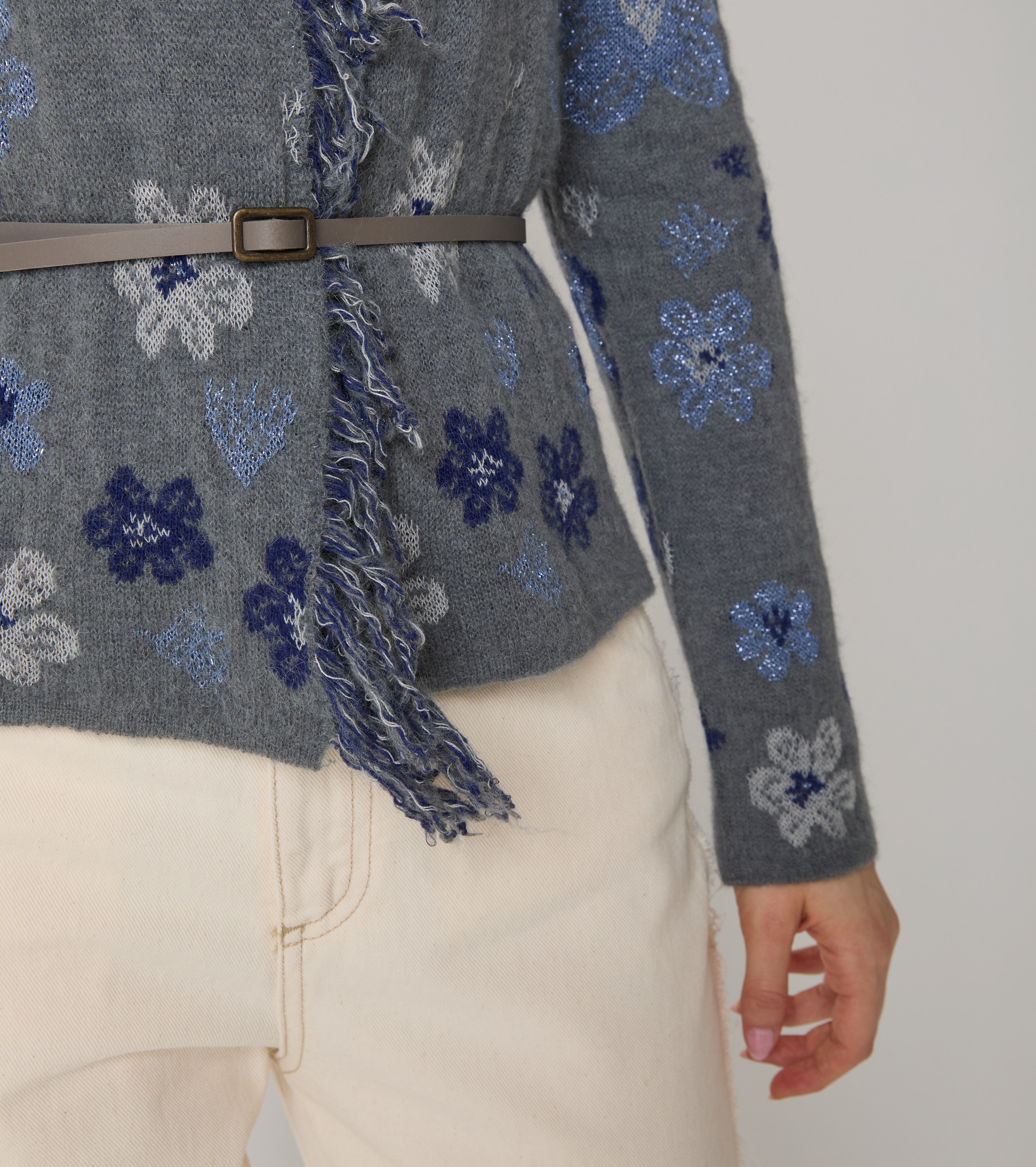 Alpaca and cashmere jacquard cardigan
