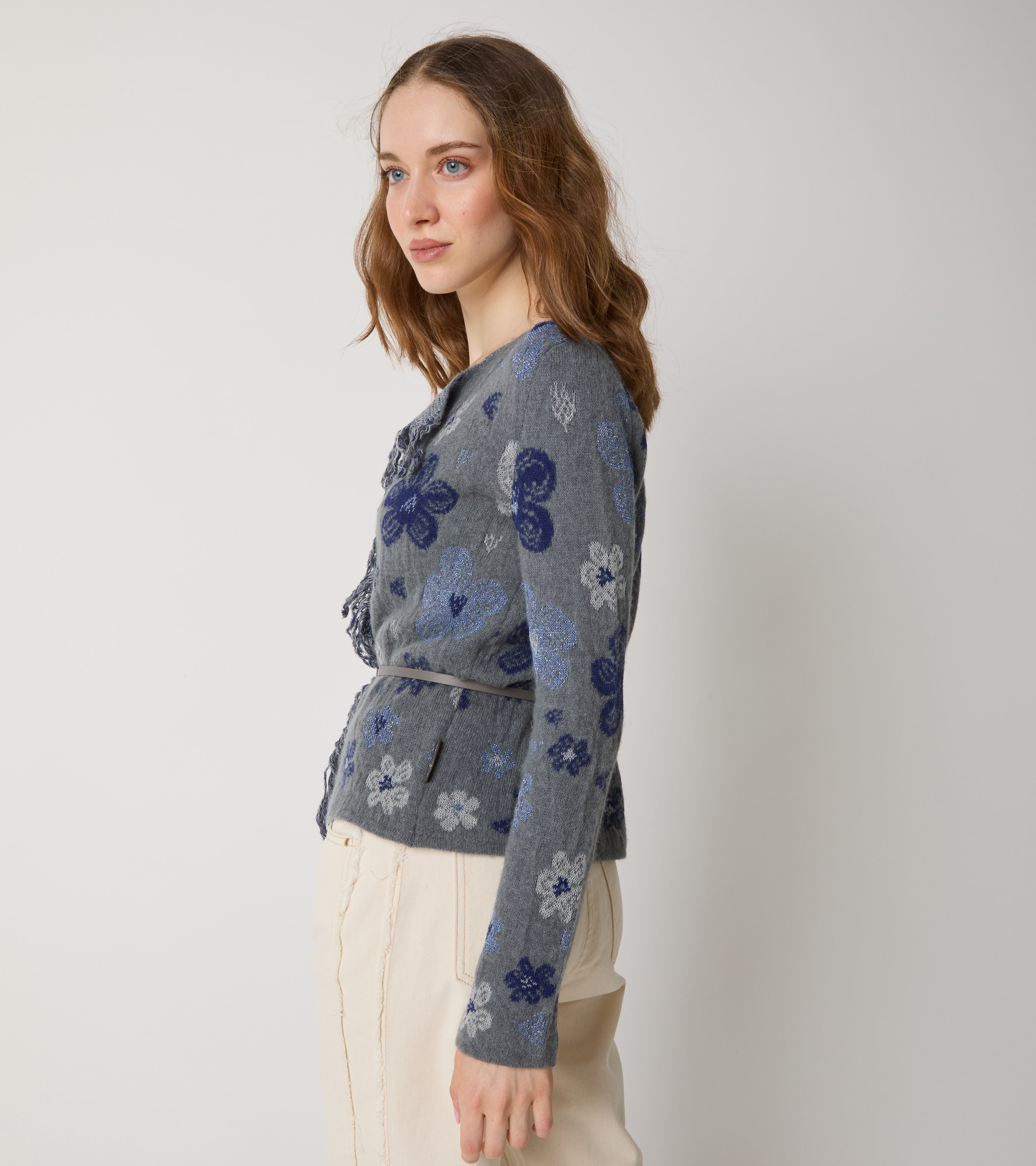 Alpaca and cashmere jacquard cardigan