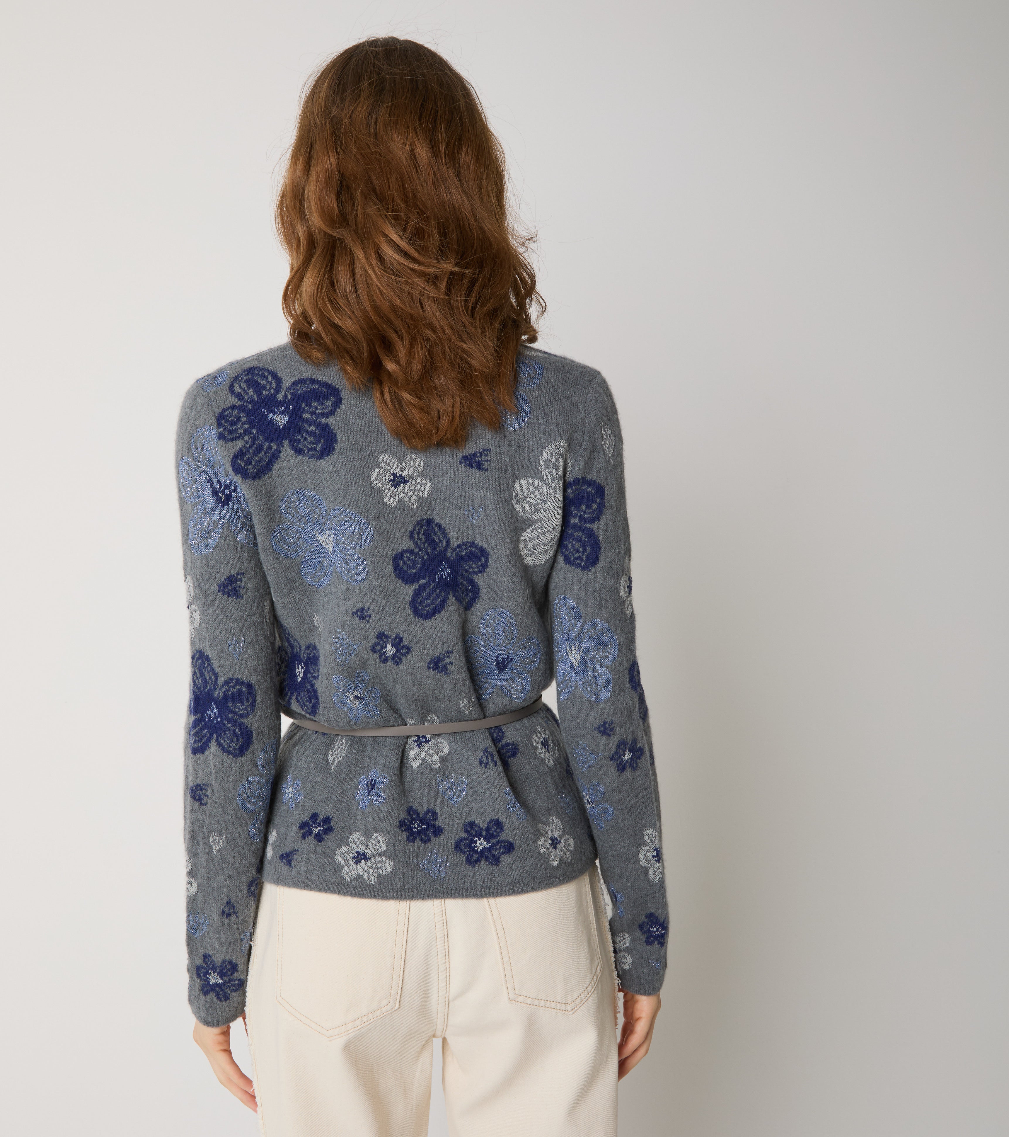 Alpaca and cashmere jacquard cardigan