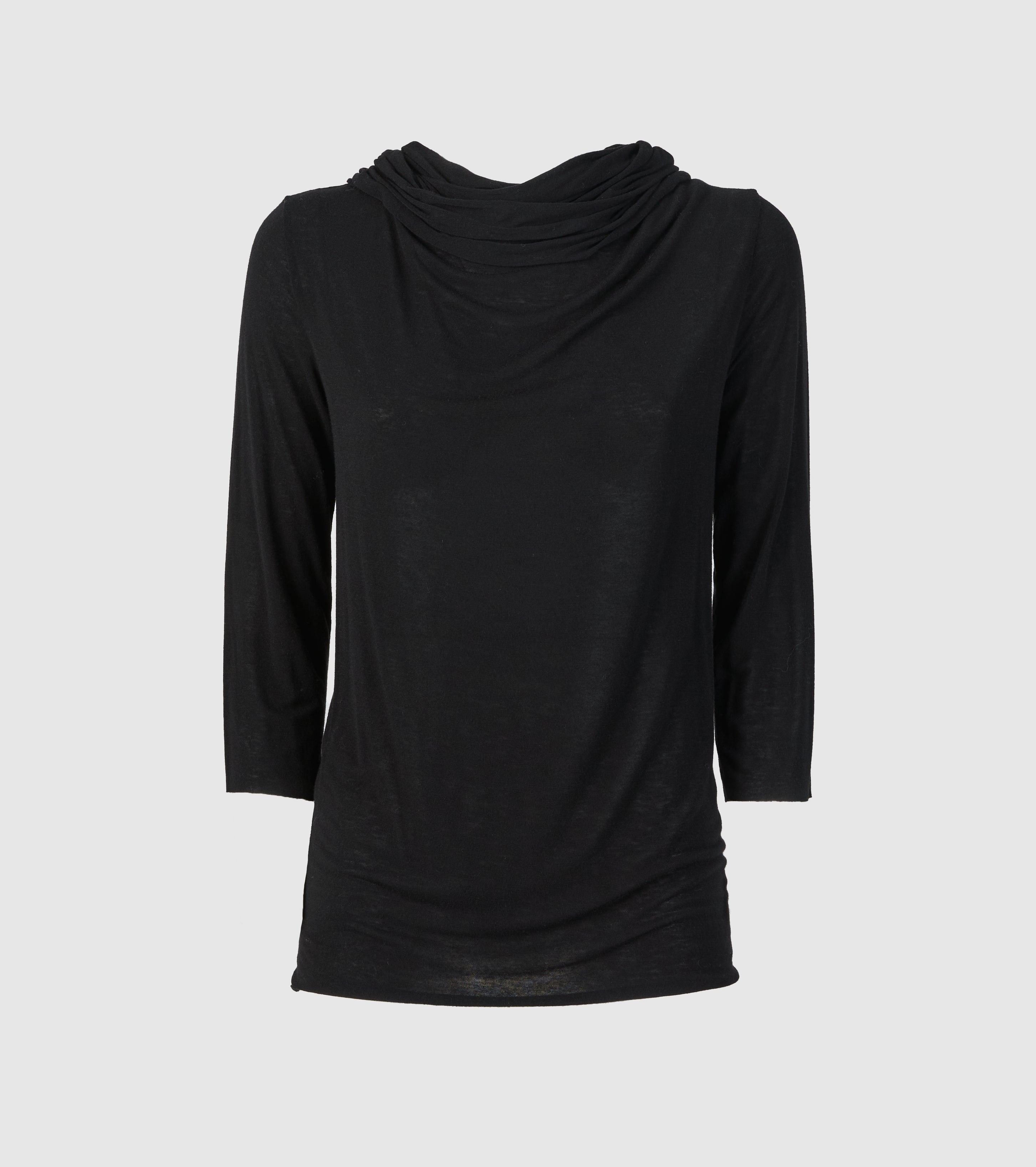 Kashmir-T-shirt med rullekrave