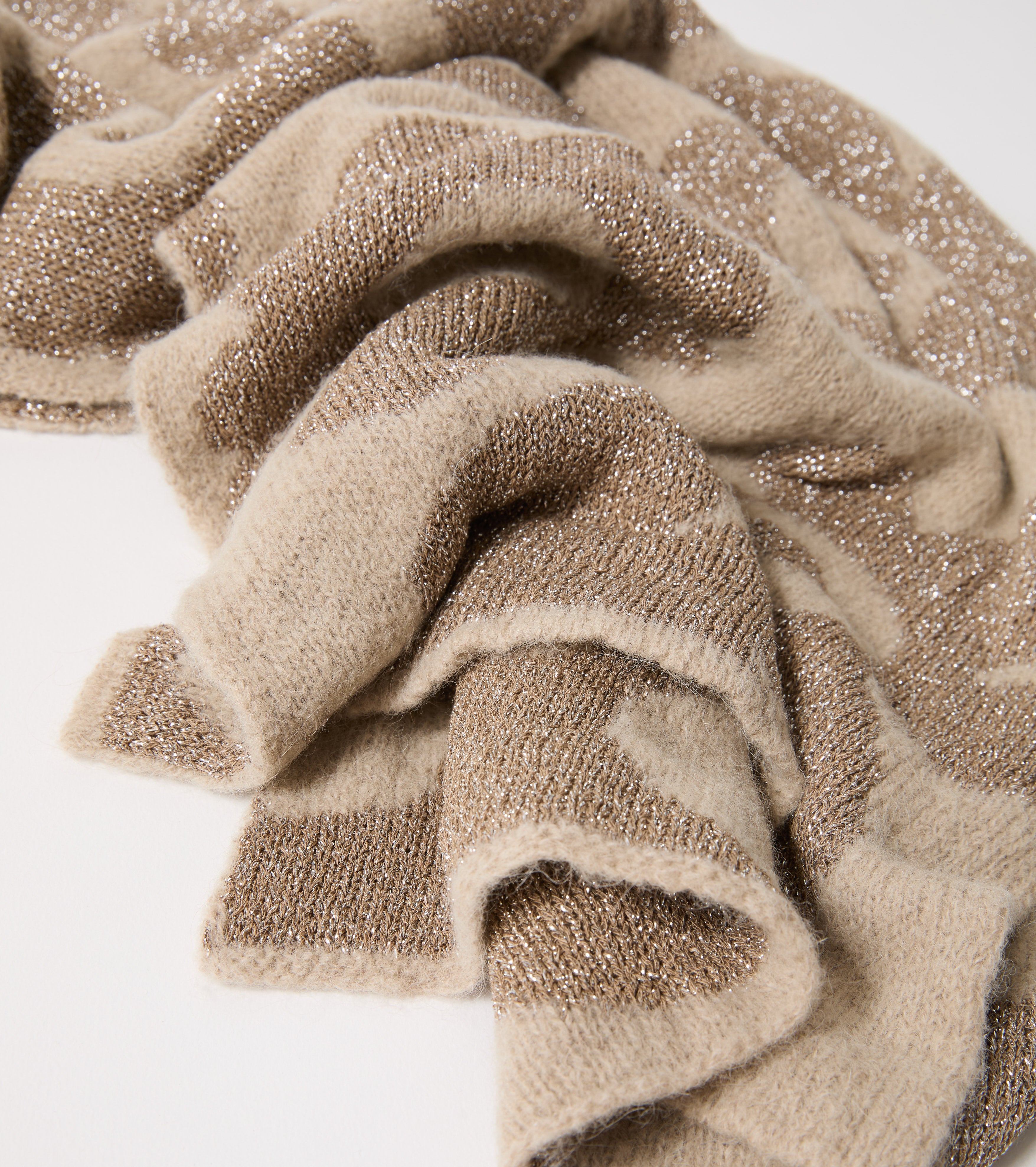 Jacquard-tørklæde i uld og alpaca