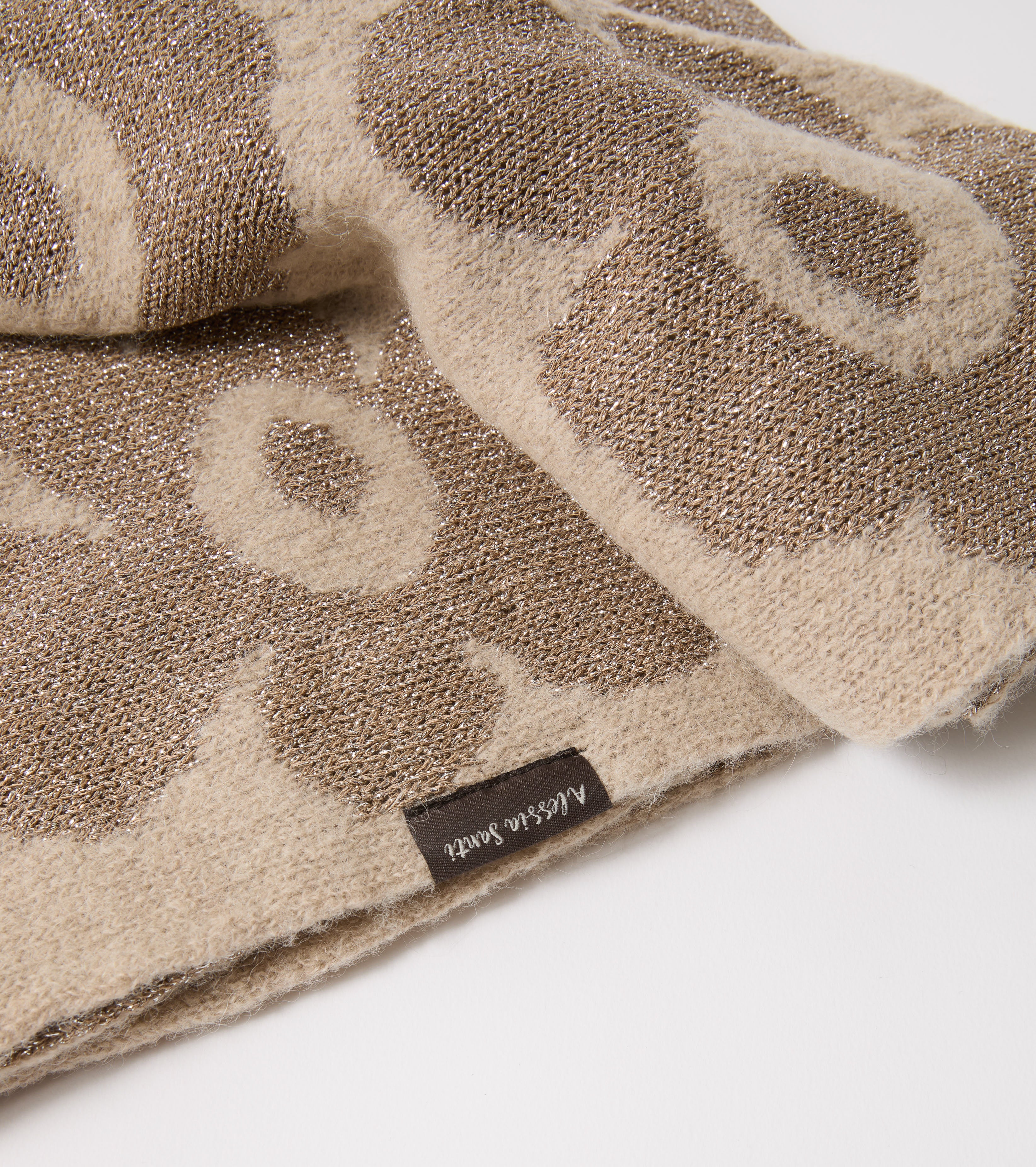 Jacquard-tørklæde i uld og alpaca
