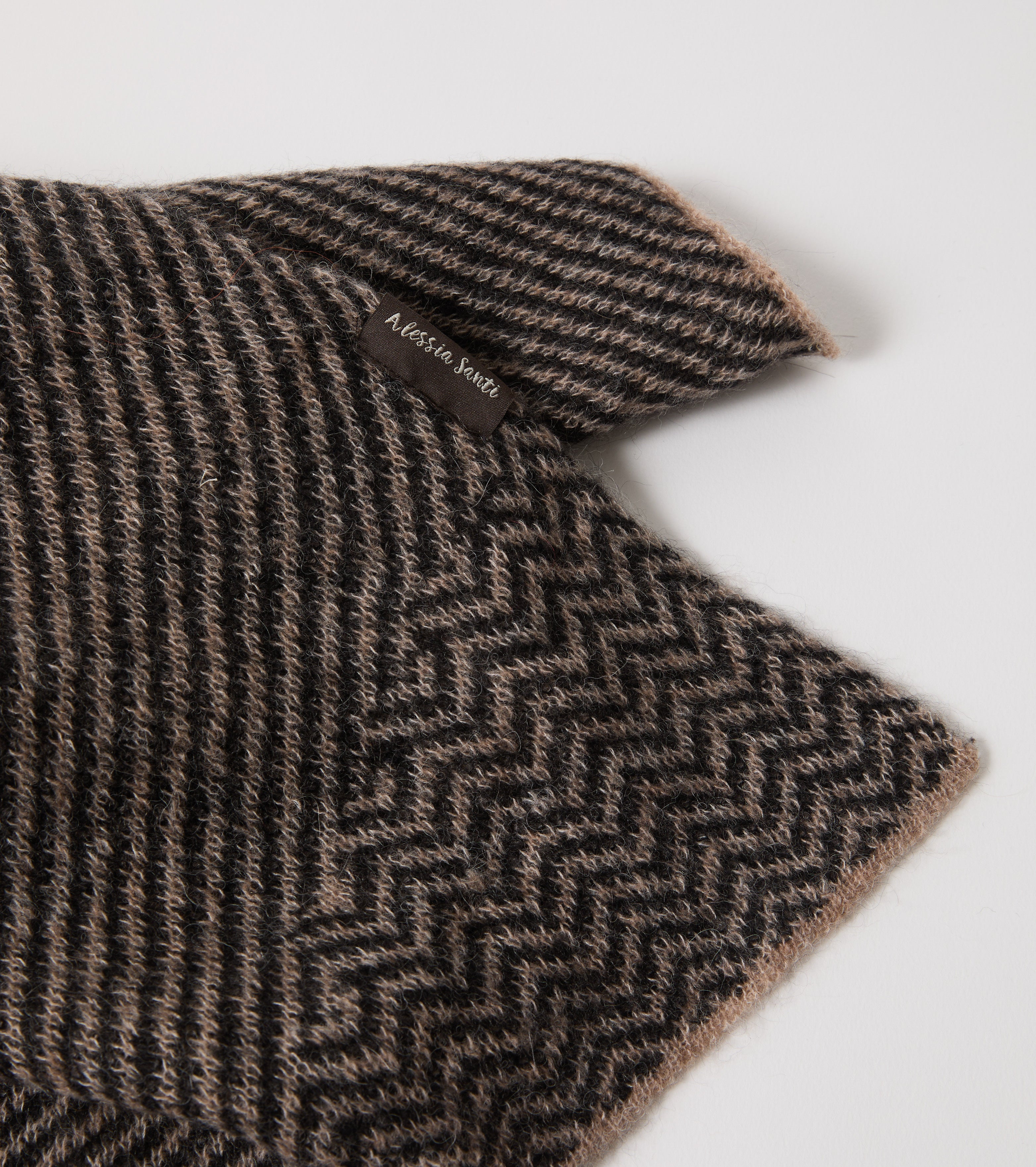 Jacquard-tørklæde i uldblanding