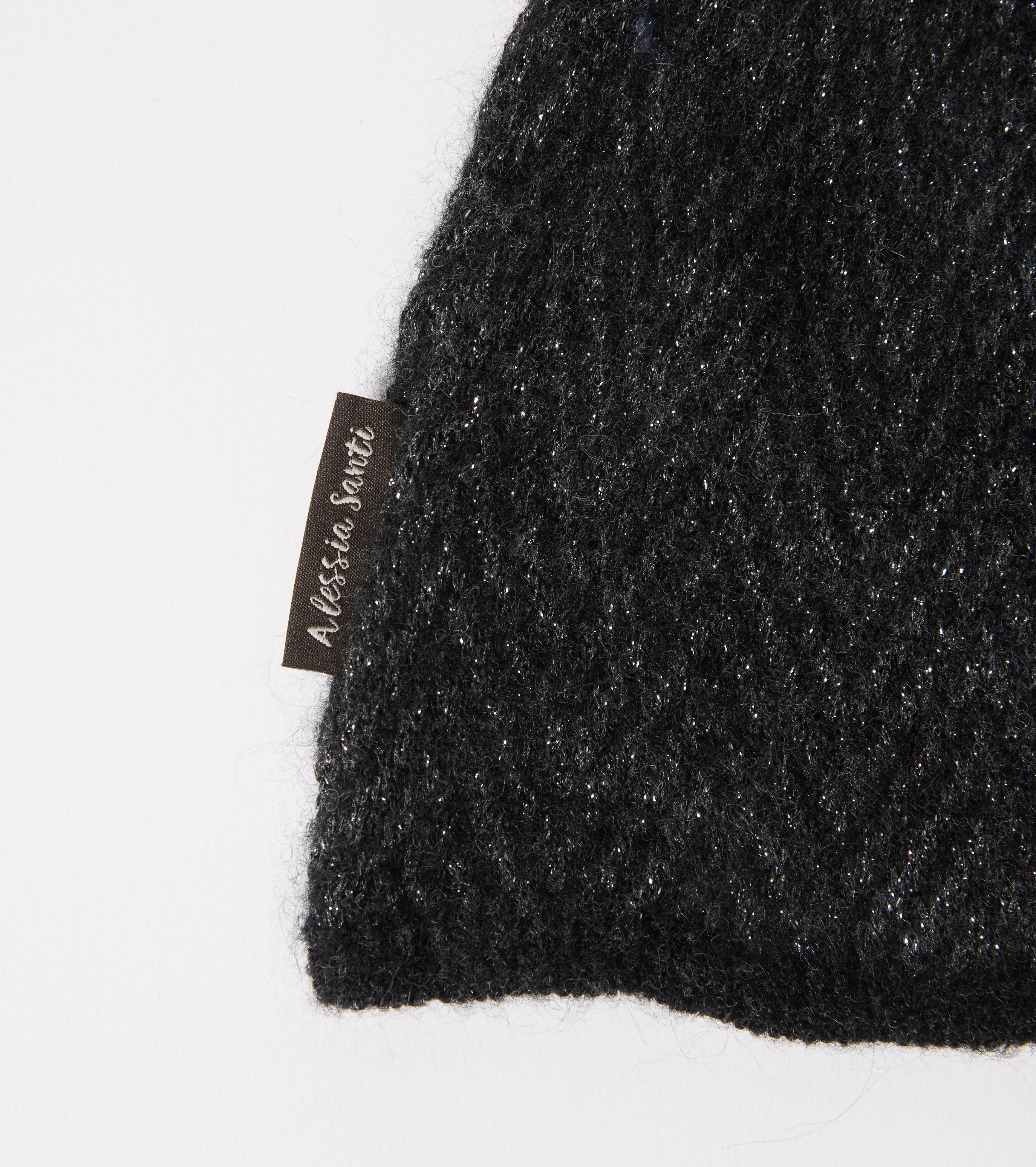 Berretto beanie in filato di lana e lurex
