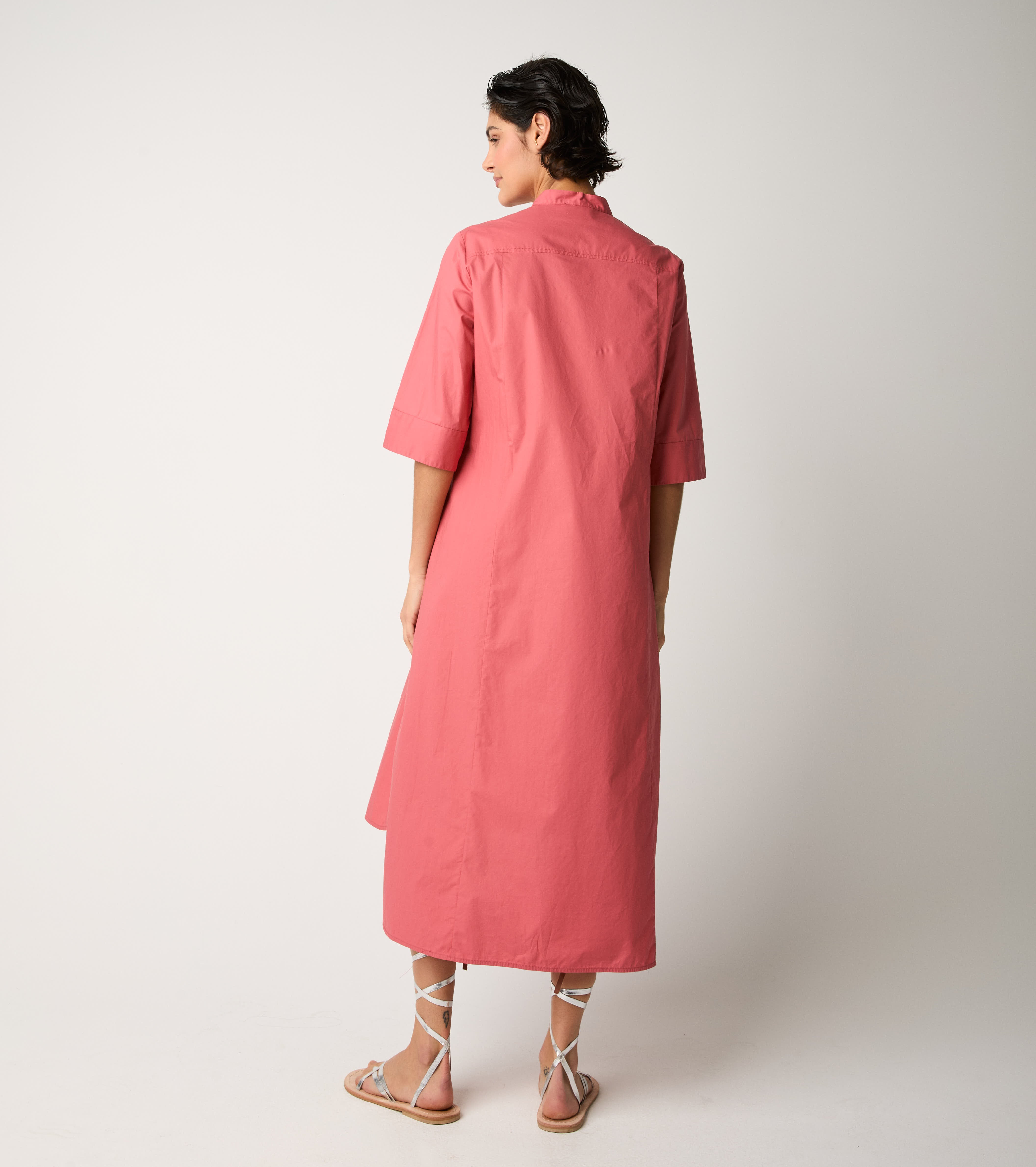 V-neck cotton dress in ombre
