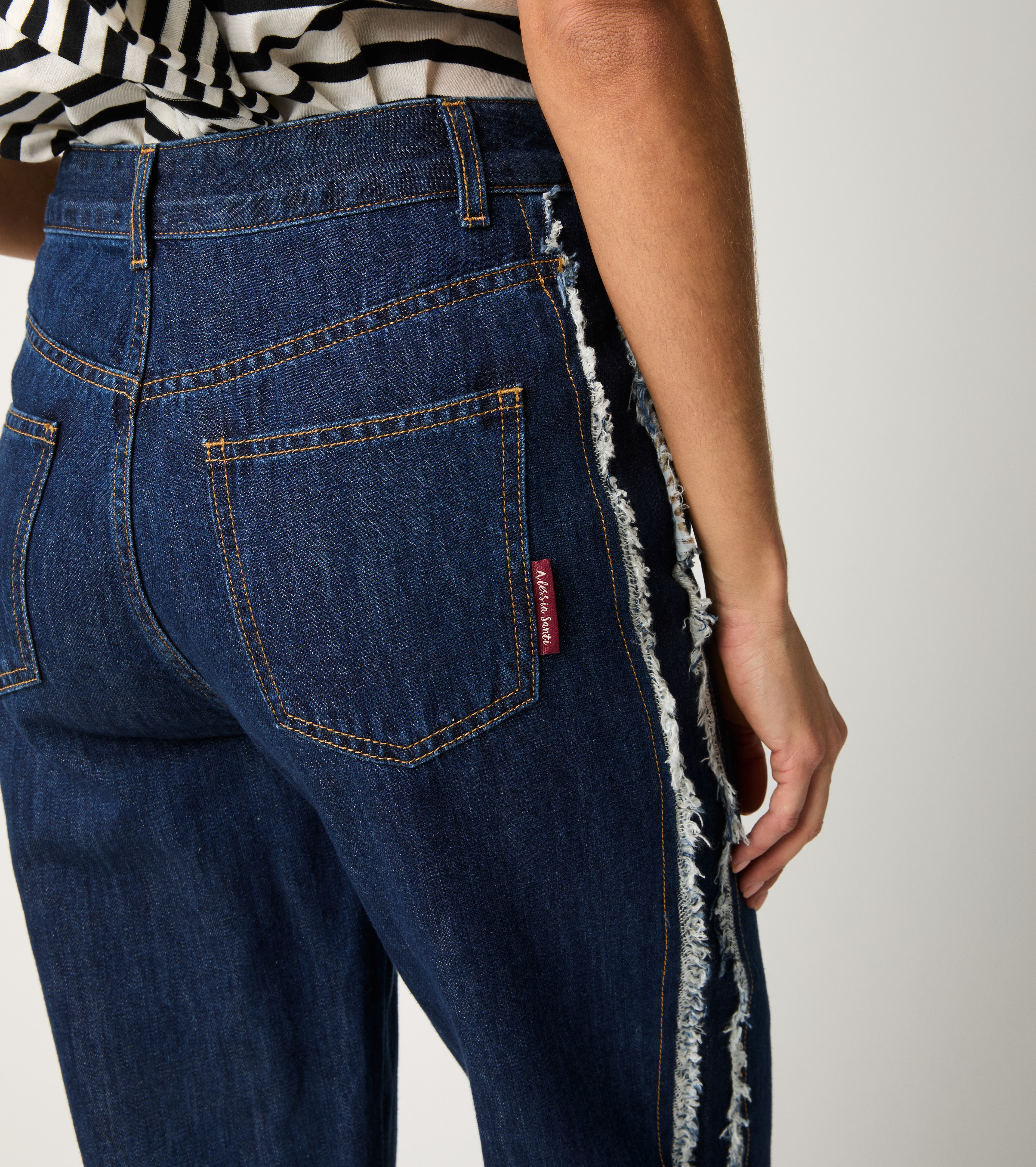 Jeans cinque tasche sfrangiato unico
