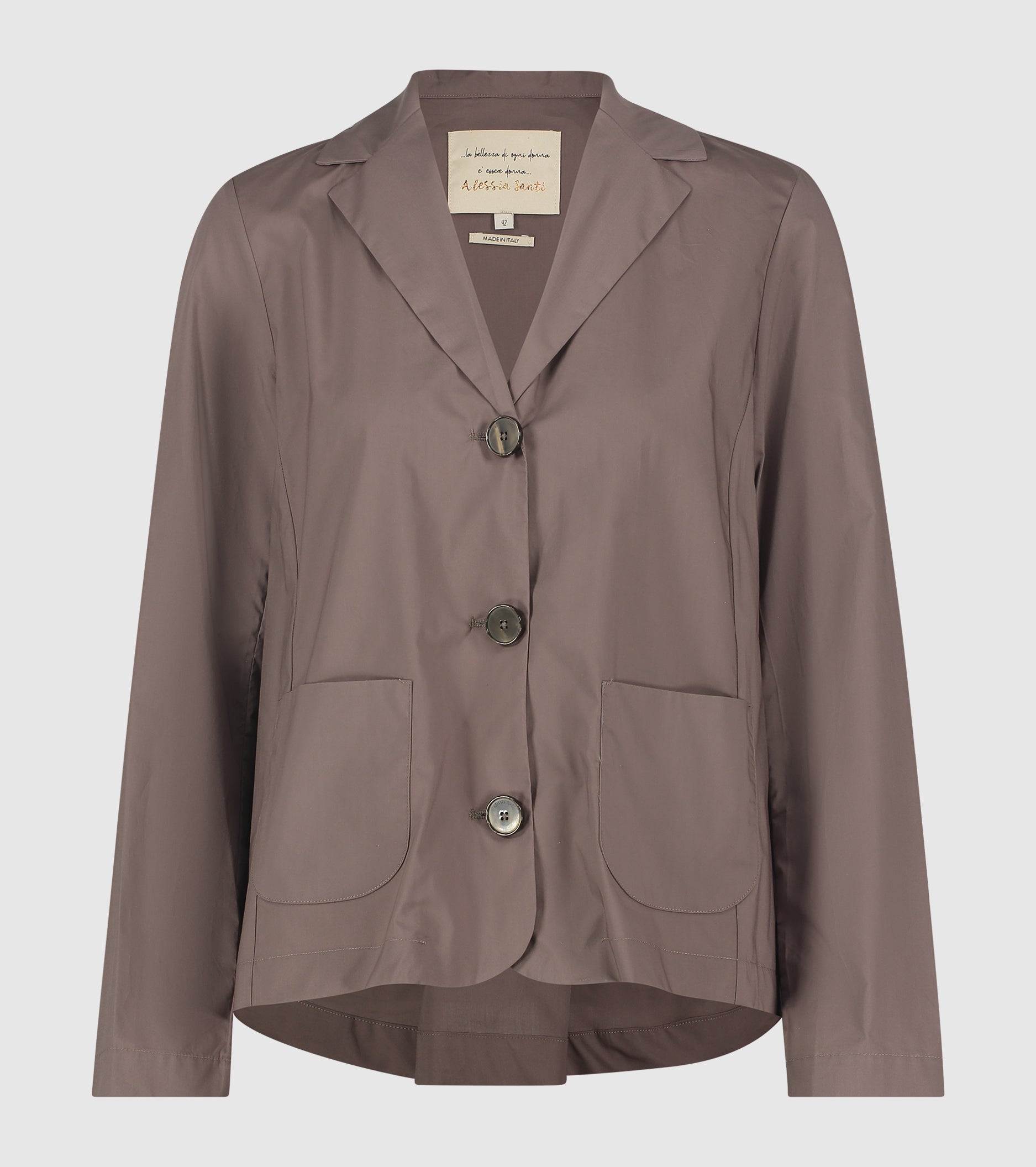 Blazer monopetto con tasche cacao