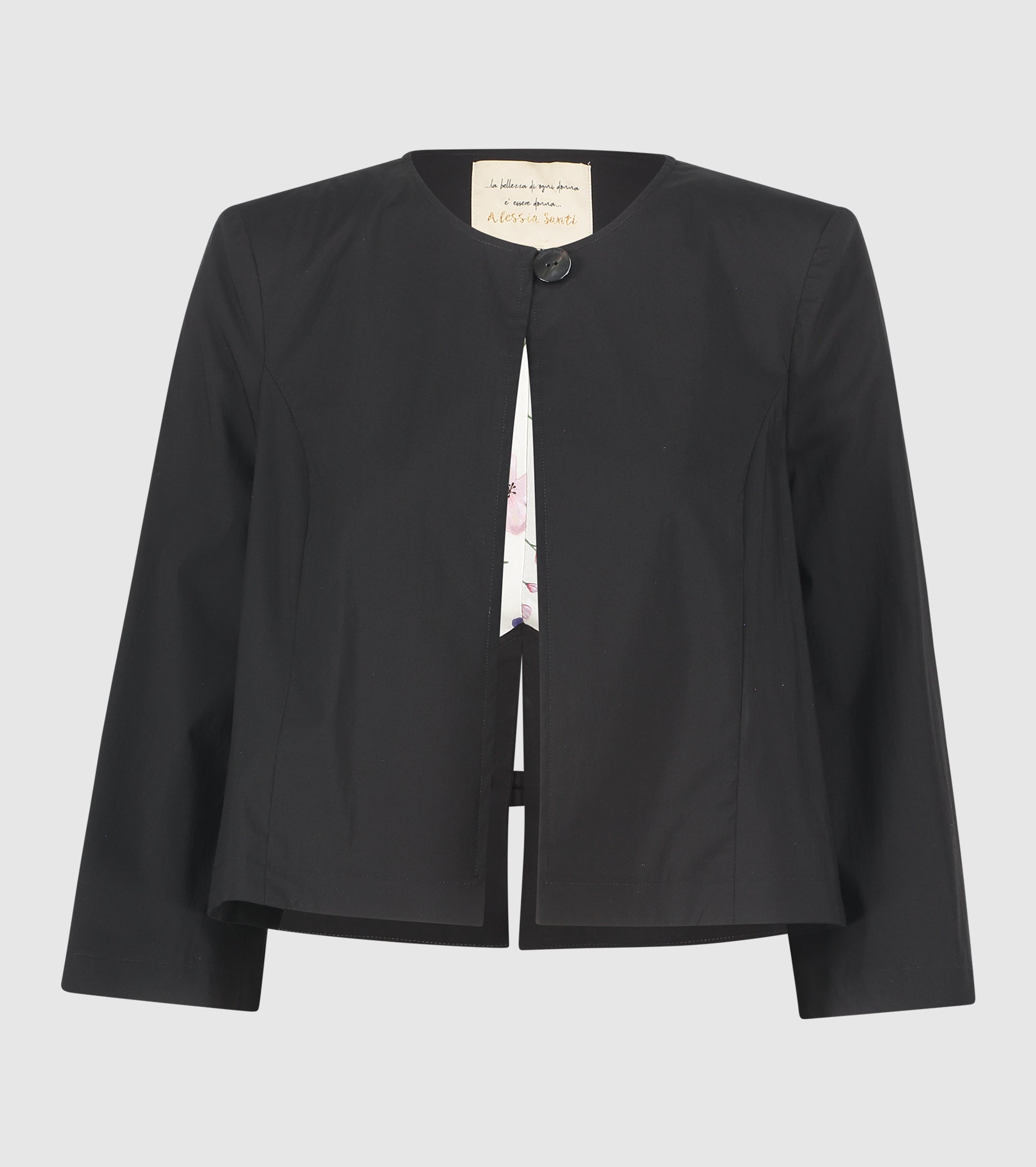 Giacca cropped con maniche a tre quarti nero