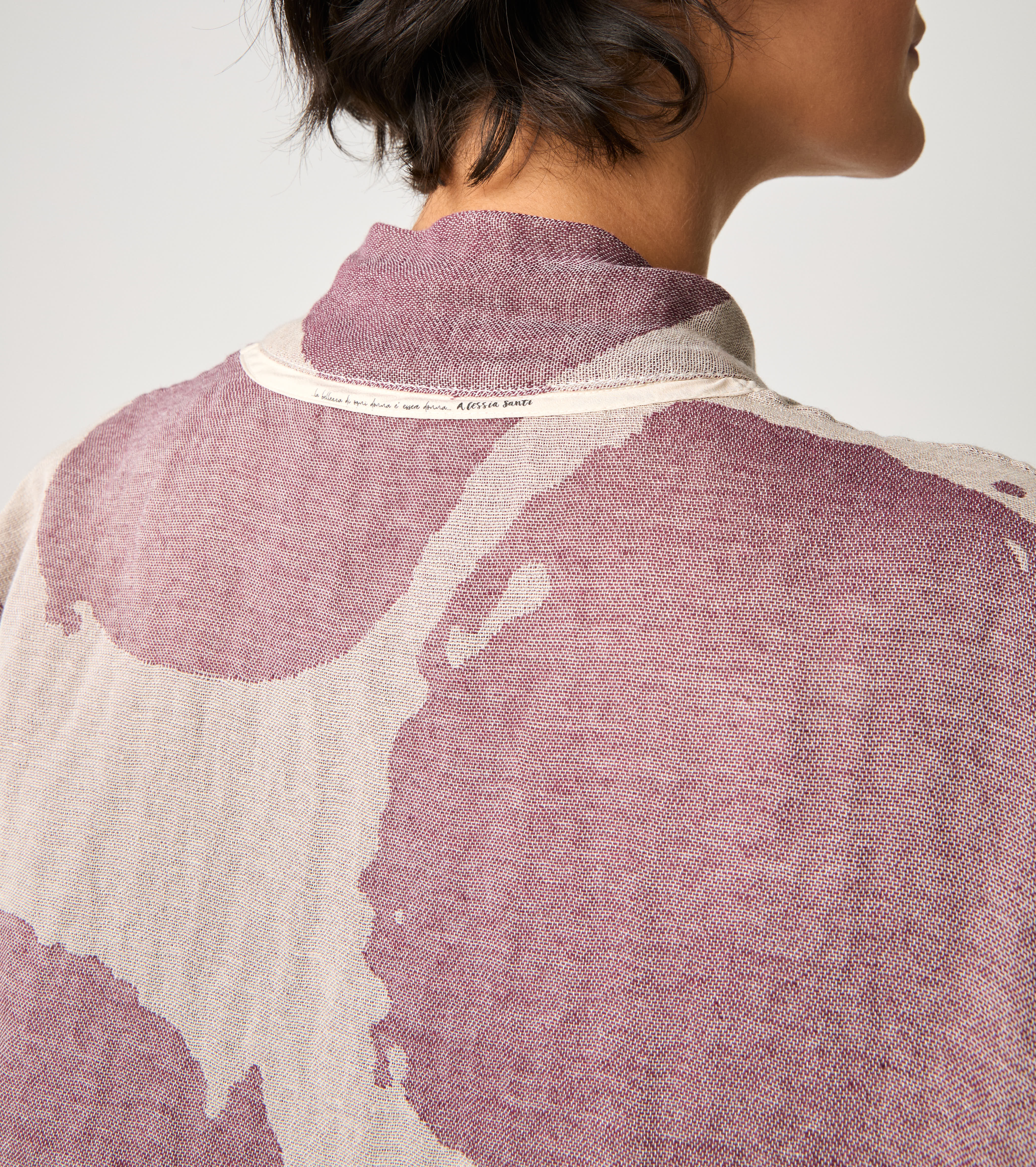 Cotton jacquard ash kimono jacket