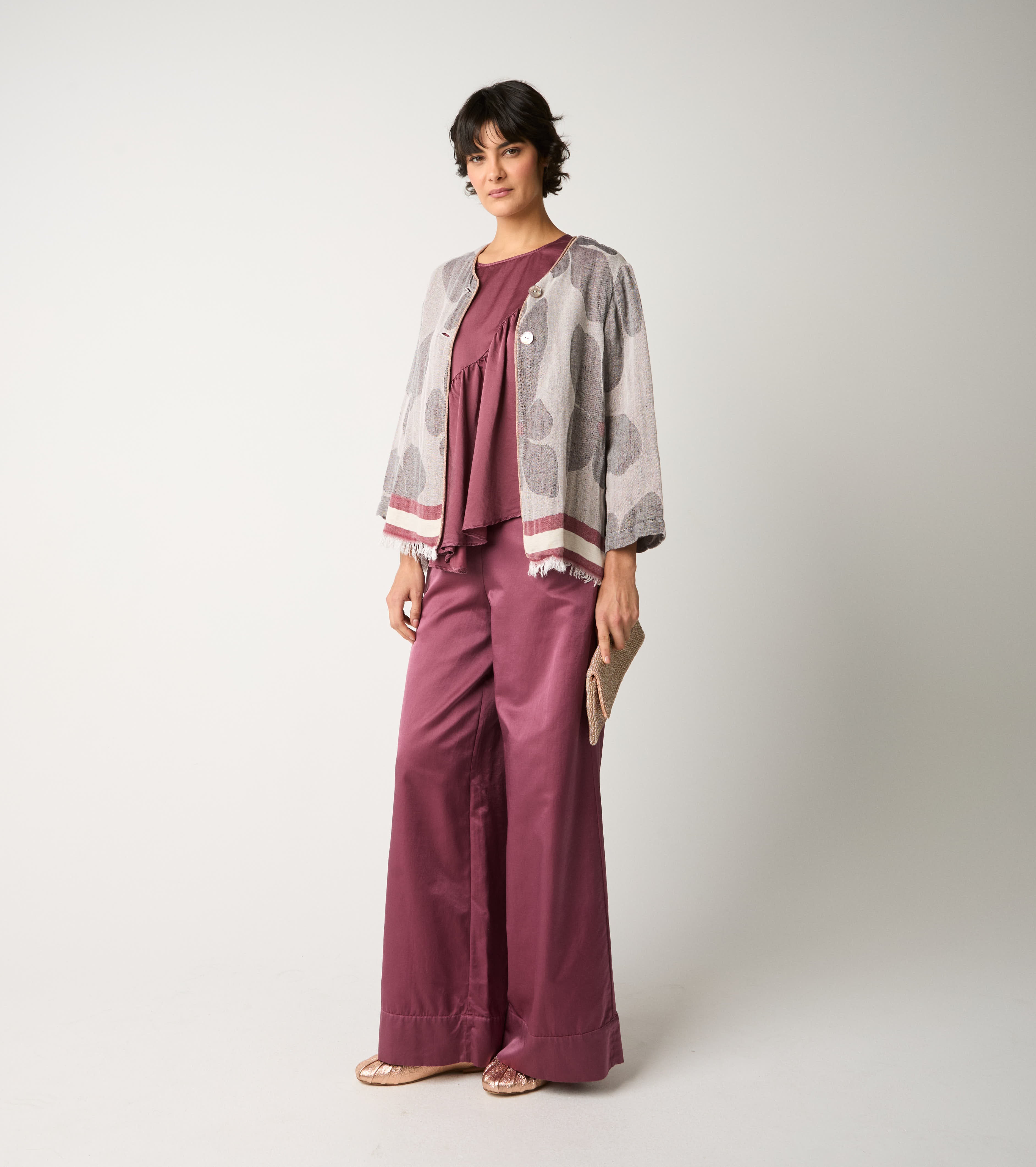 Sand cotton jacquard jacket