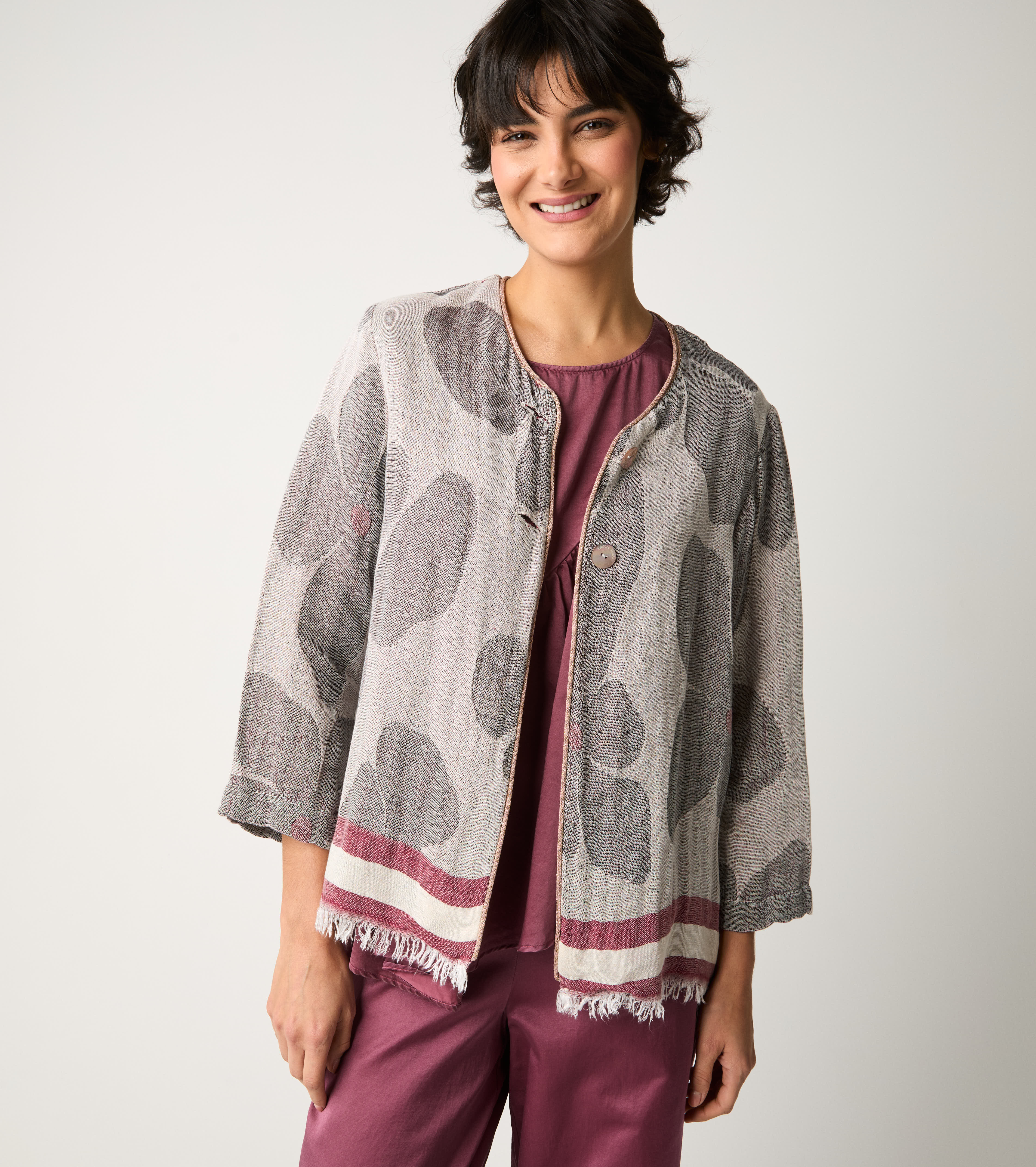 Sand cotton jacquard jacket