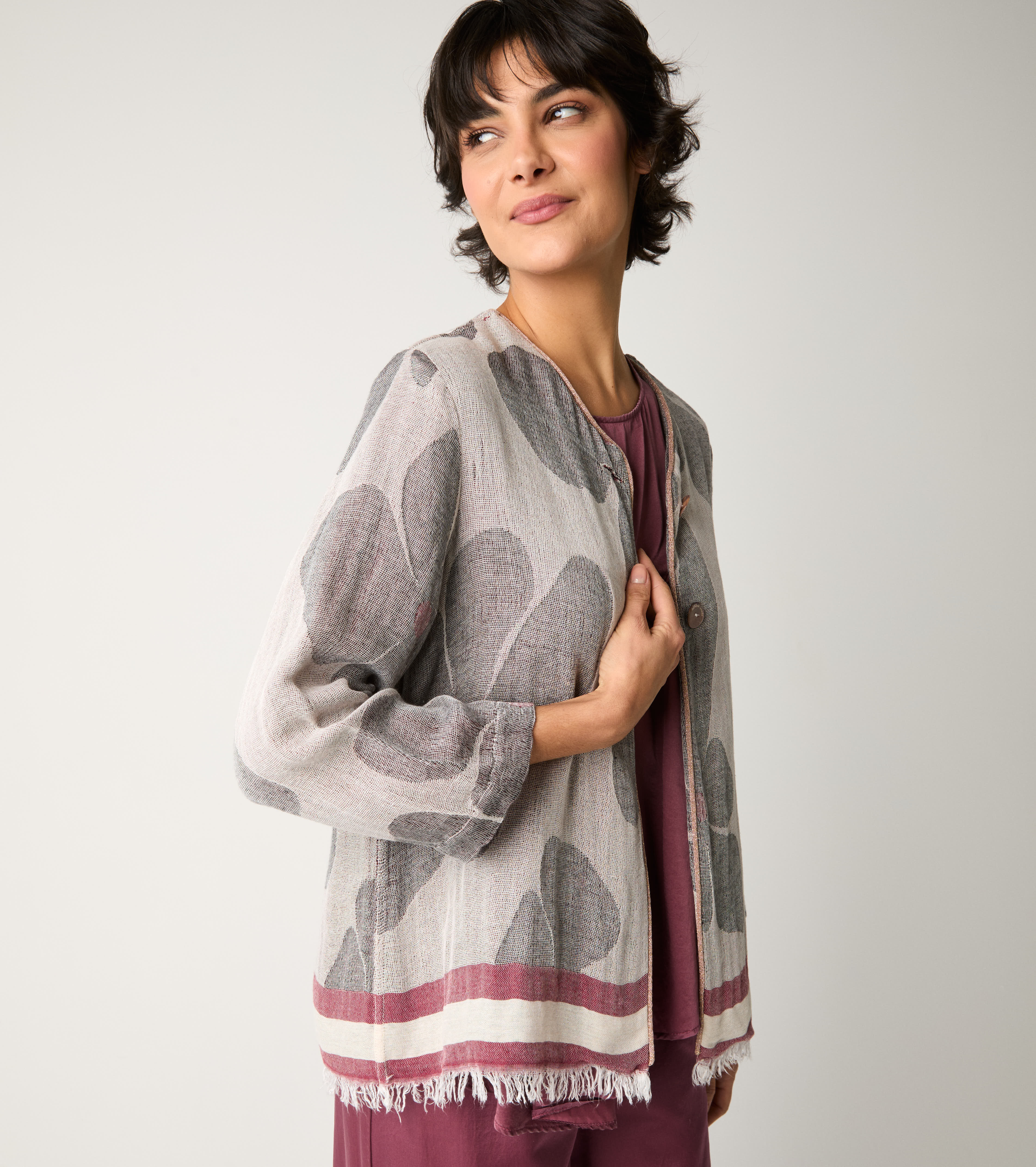 Sand cotton jacquard jacket