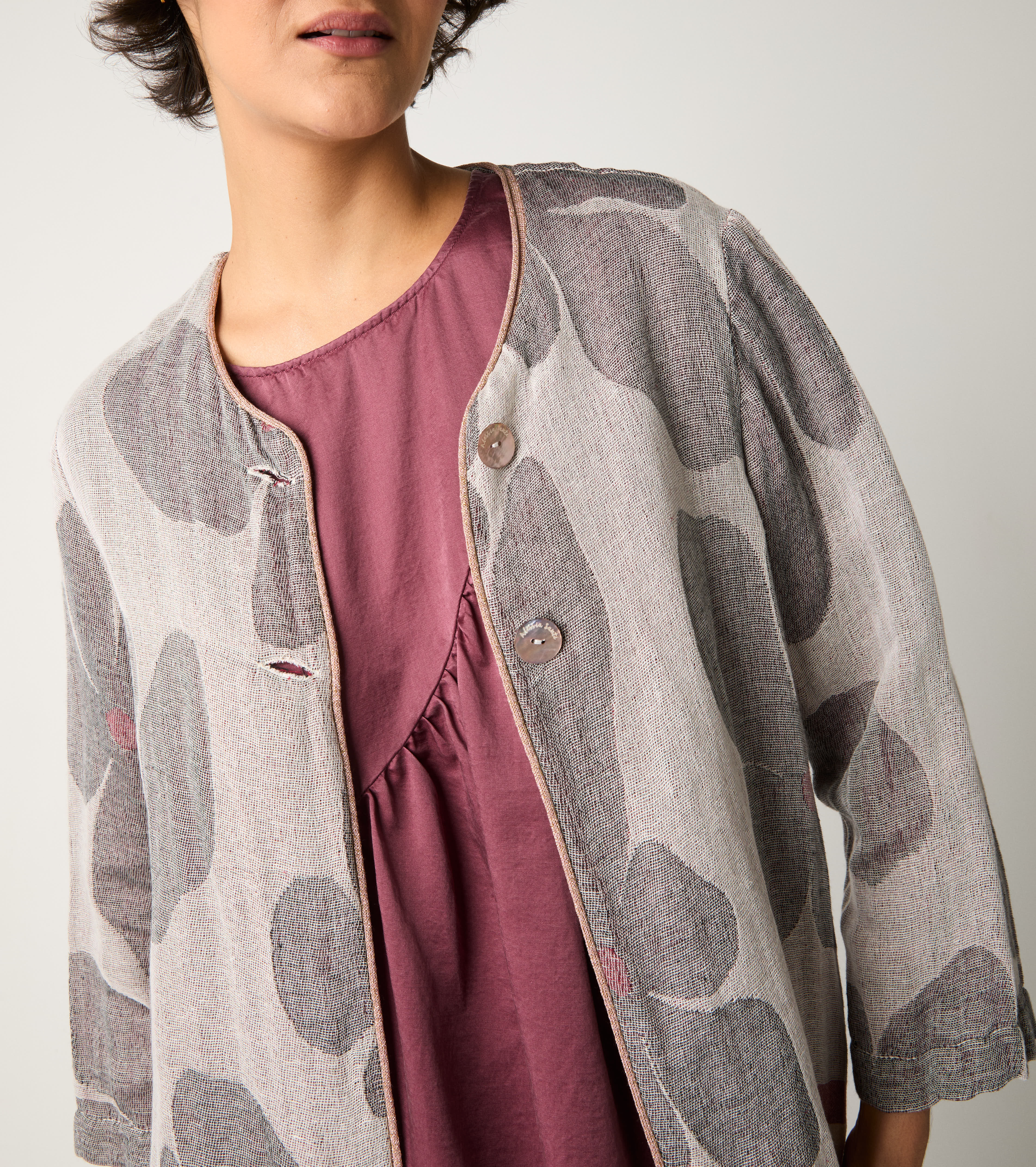 Sand cotton jacquard jacket