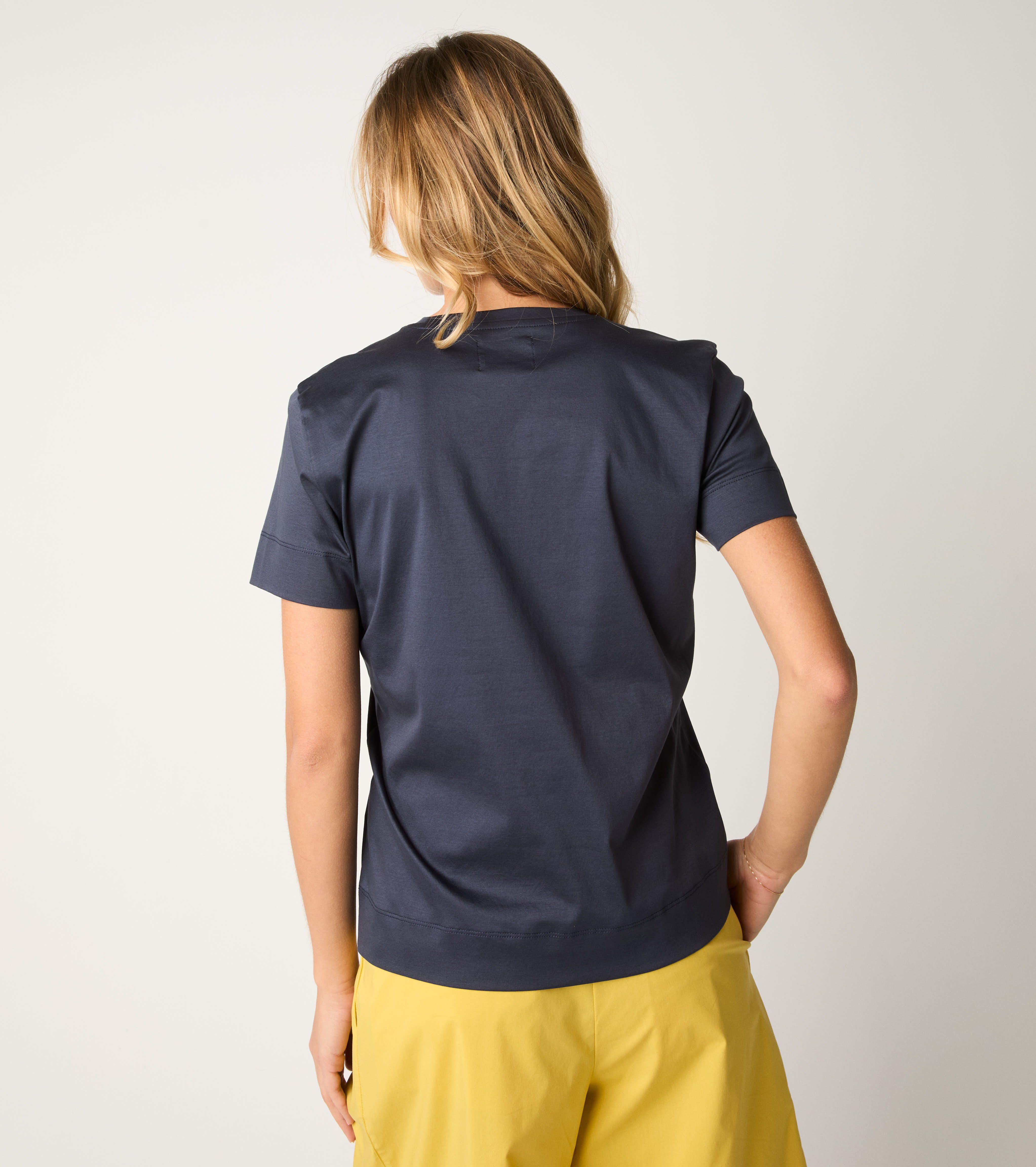 T-shirt con stampa lettering blu