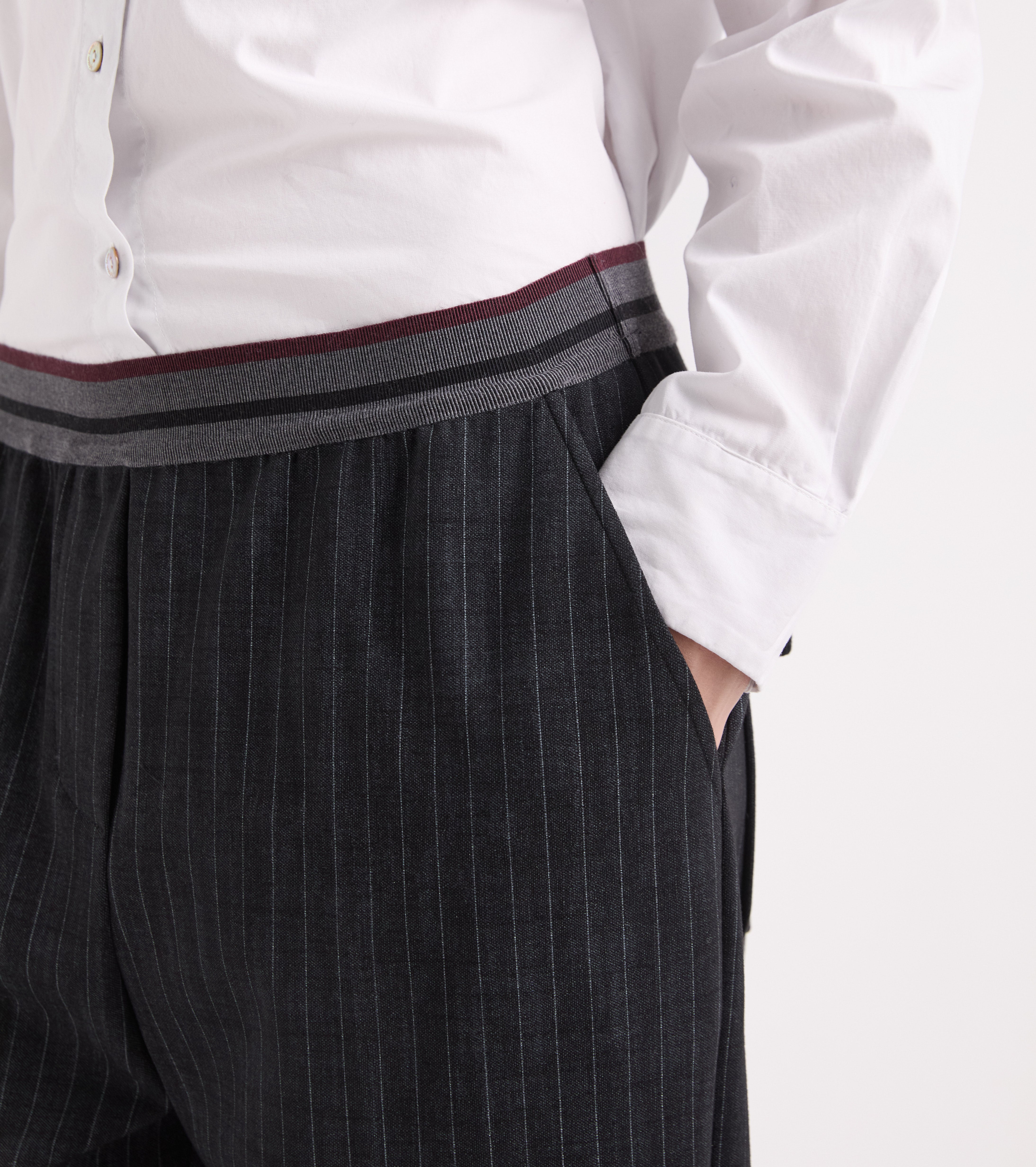 Pantaloni cropped con fascia elastica blue