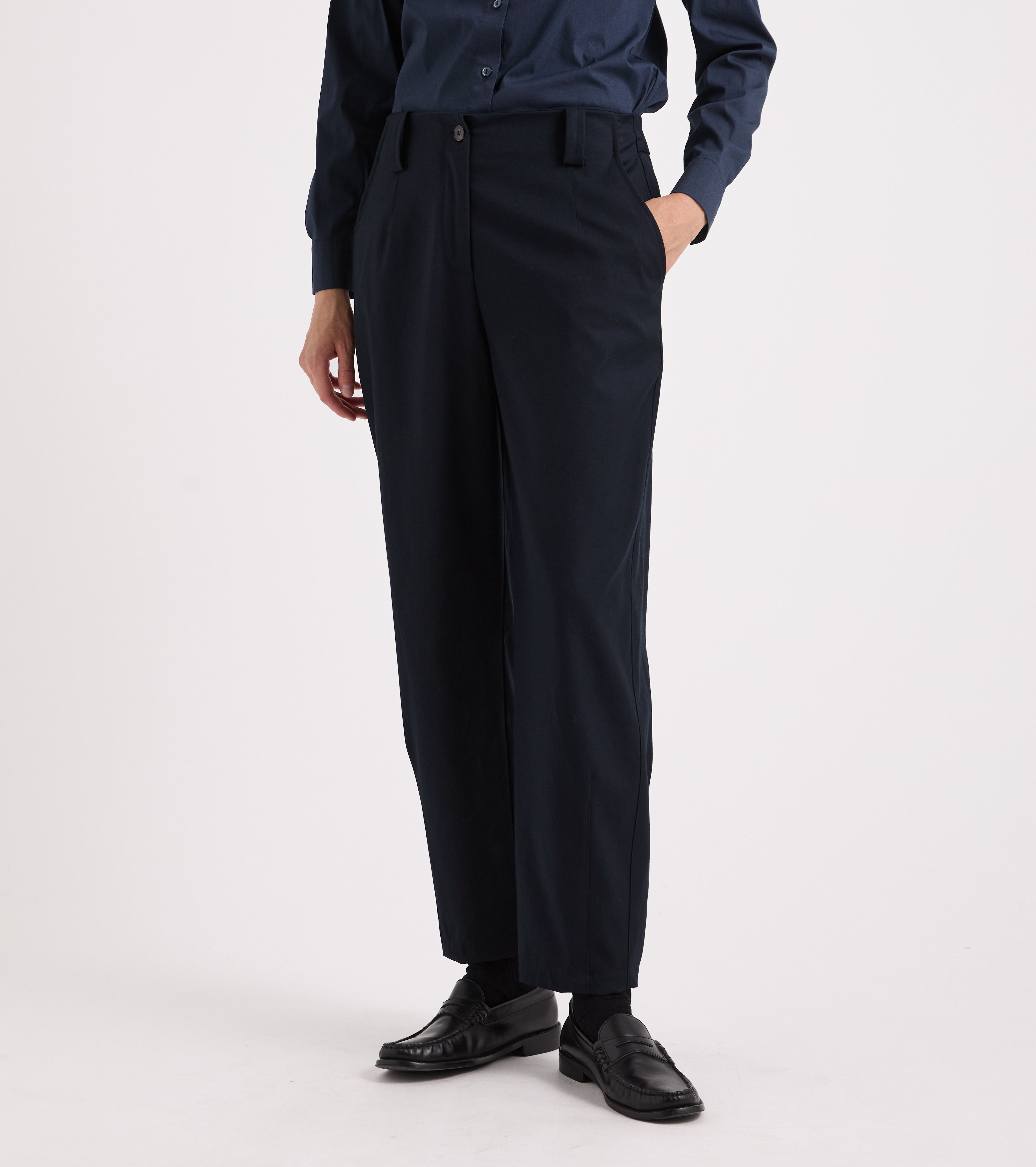 Pantaloni stretch con elastico in vita navy