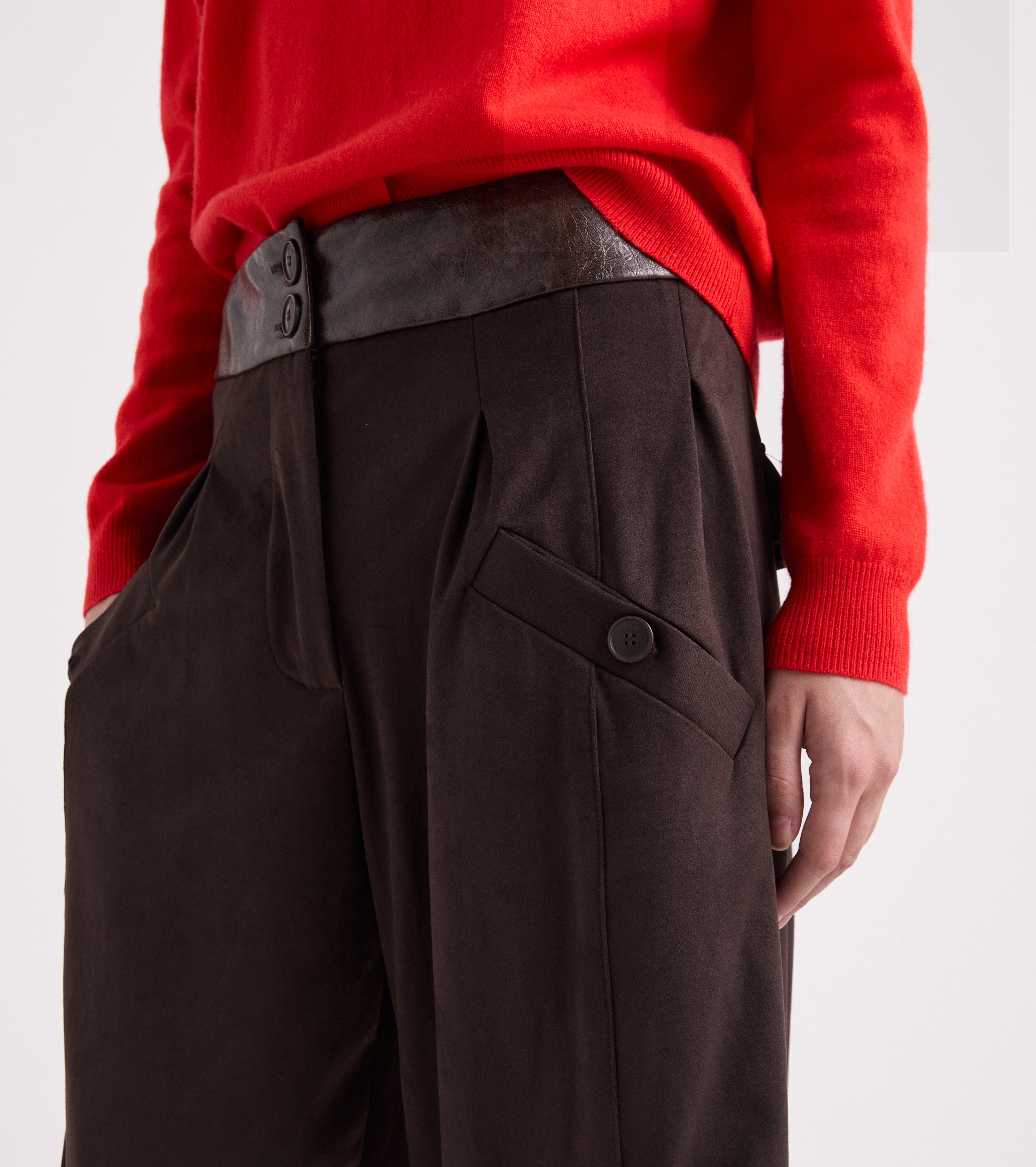 Pantaloni balloon con pinces multicolor