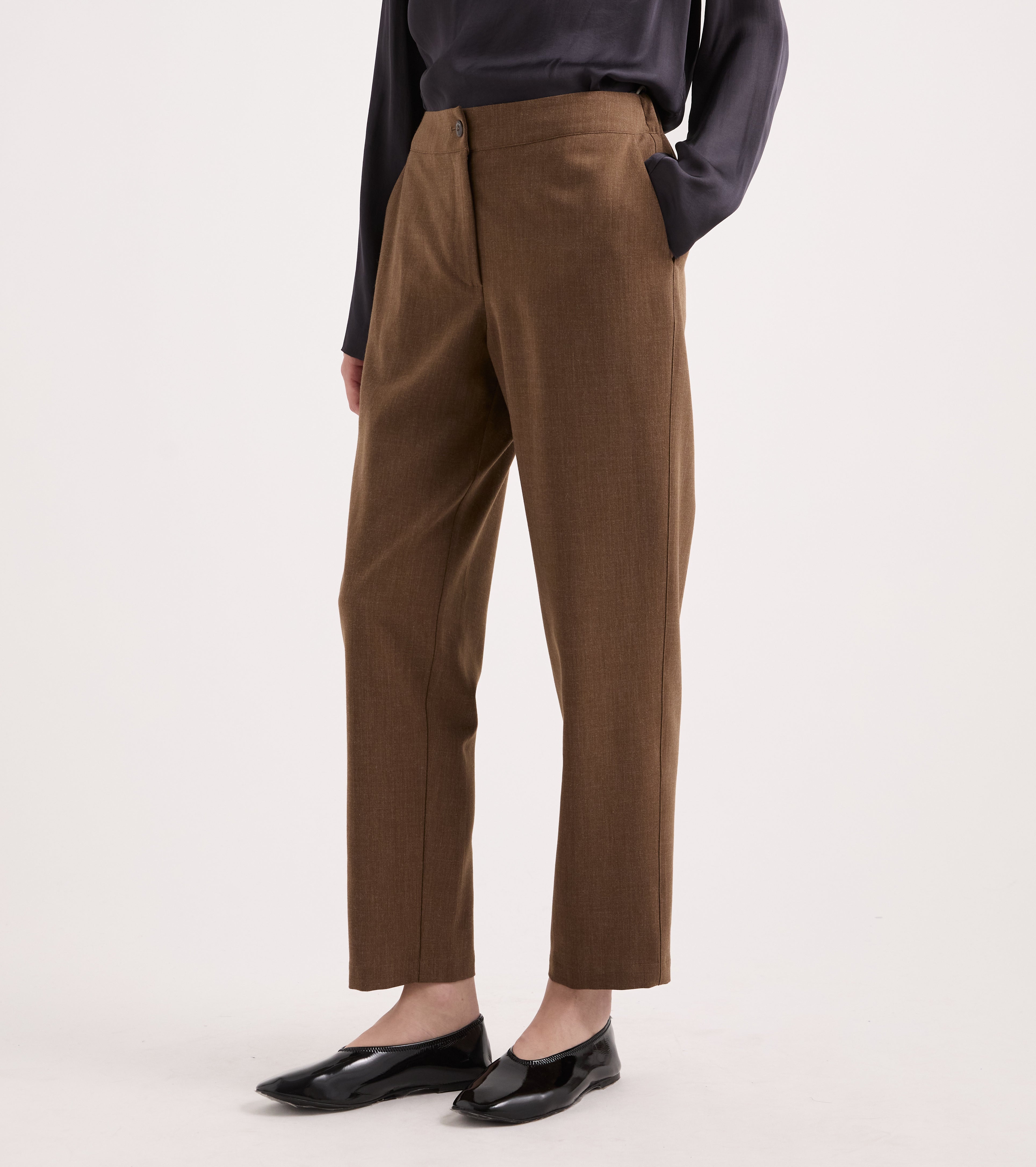 Pantaloni cropped con elastico in vita multicolor