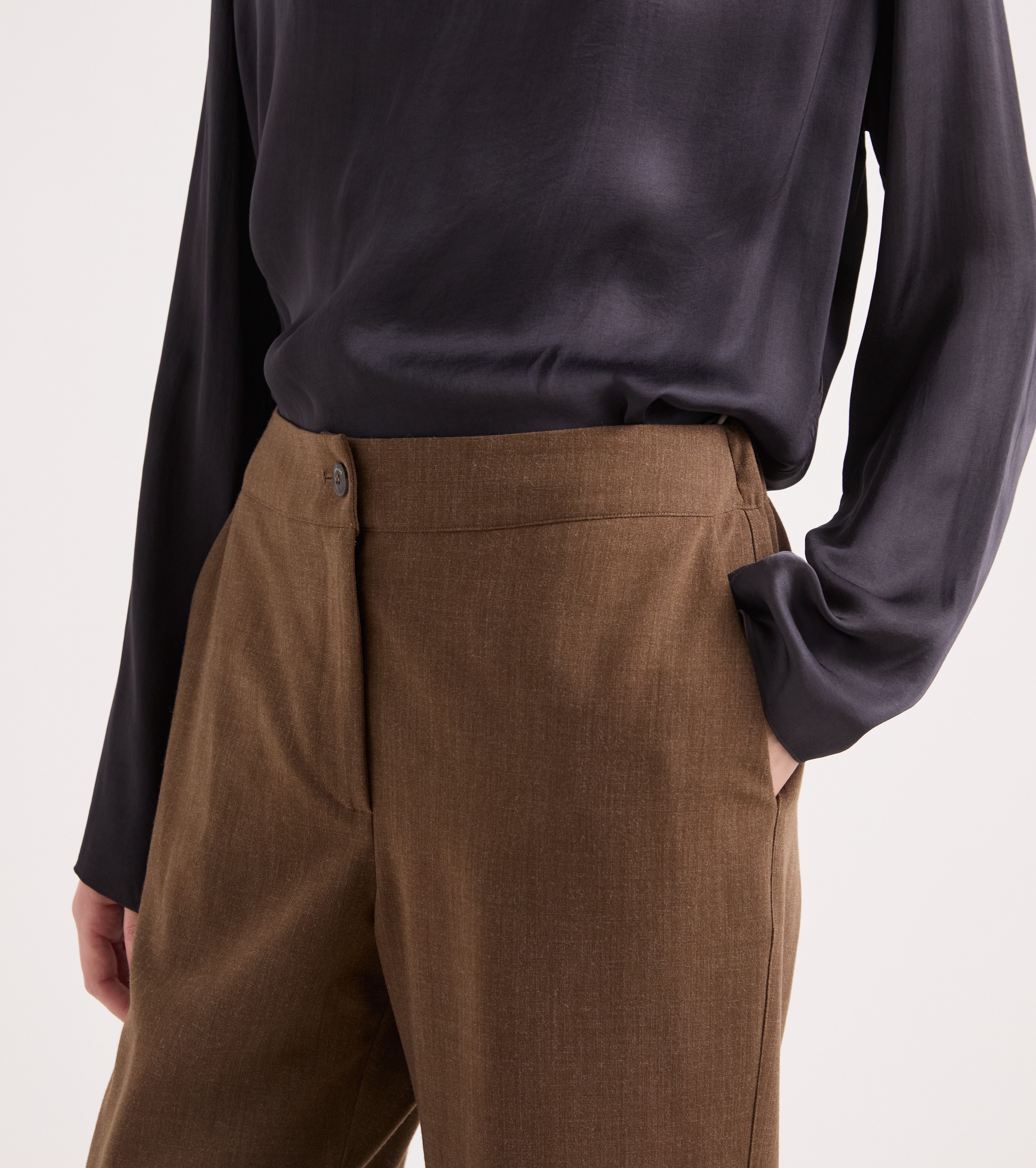 Pantaloni cropped con elastico in vita multicolor