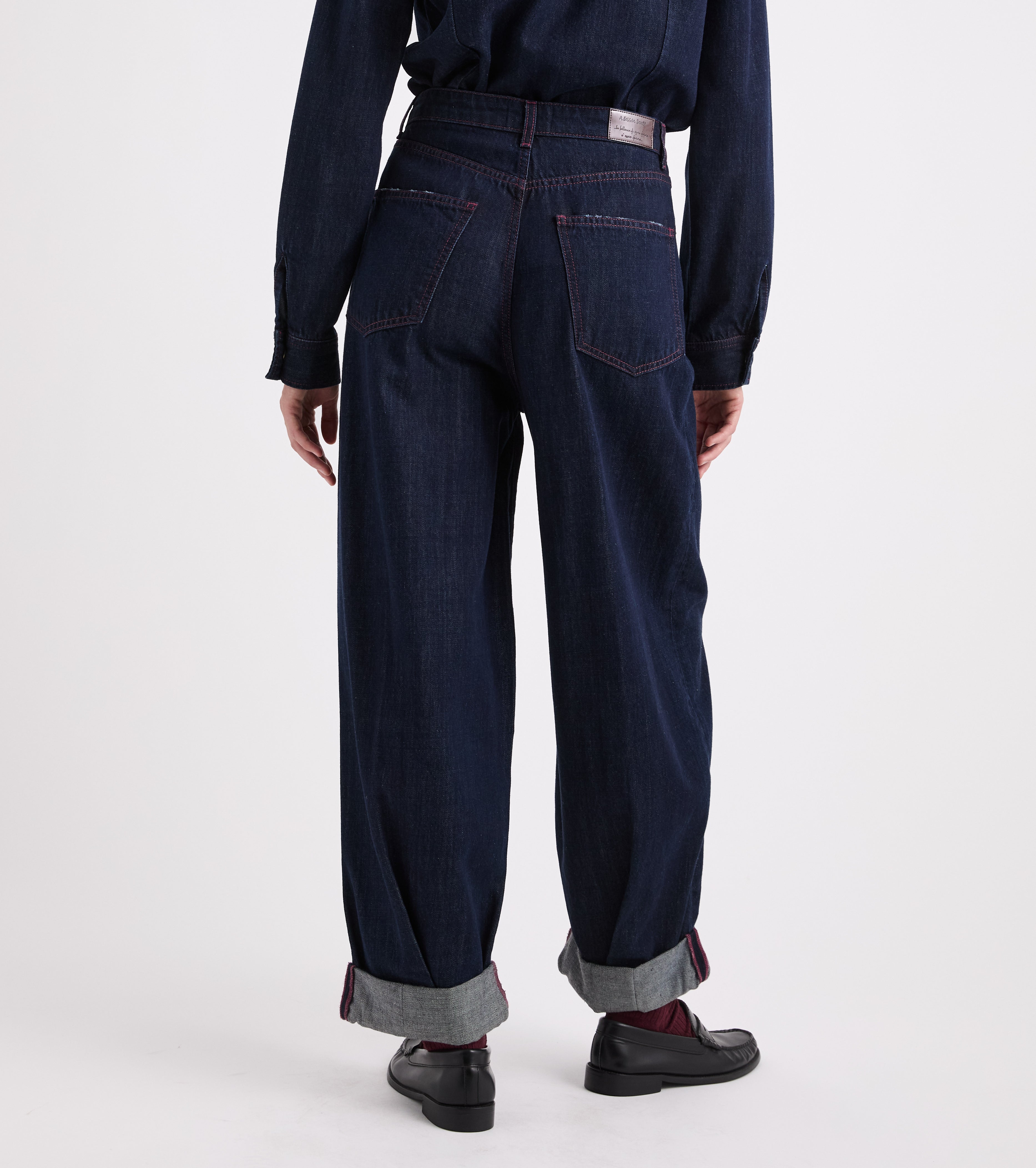 Jeans wide leg in cotone multicolor