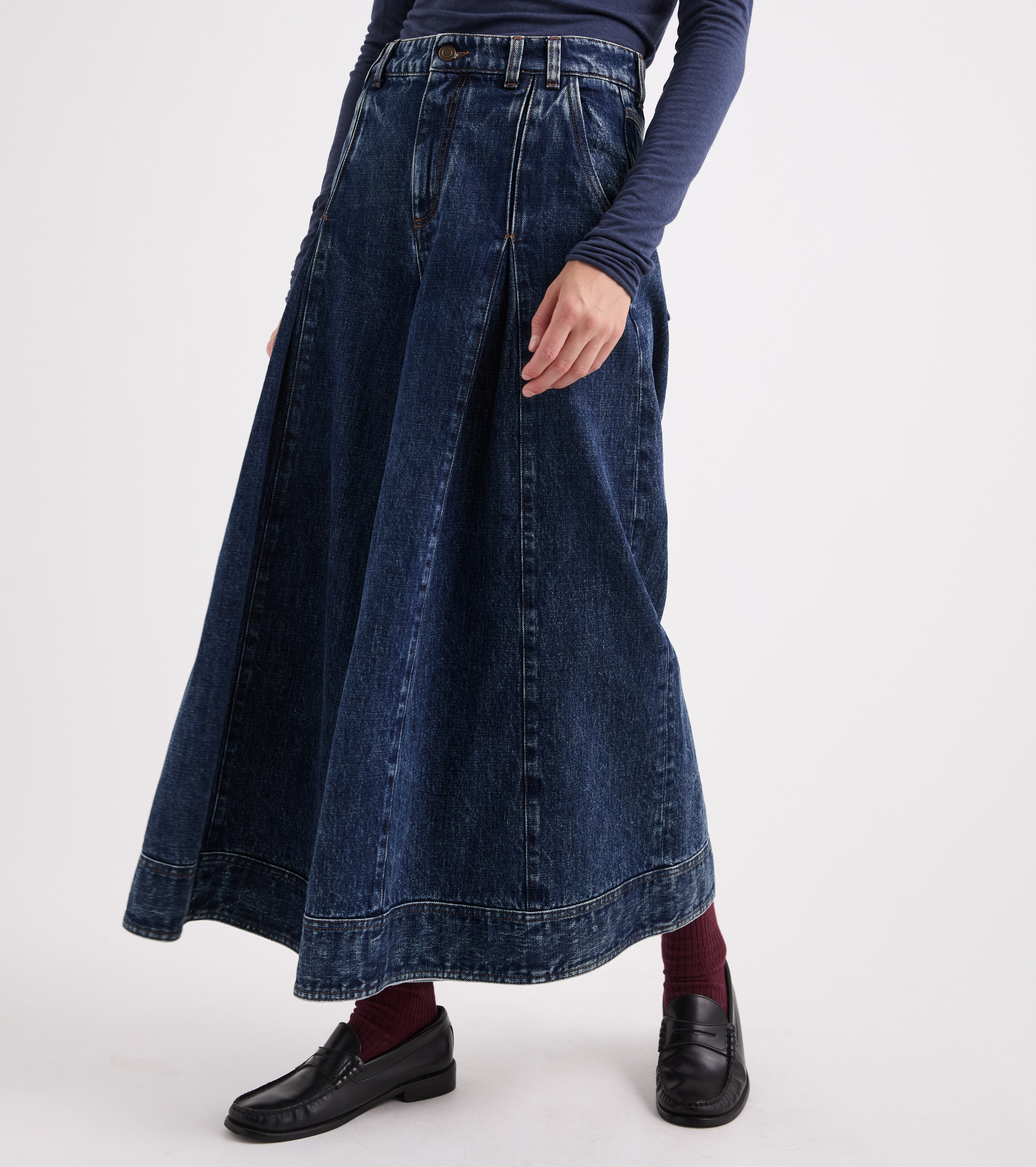 Jeans in cotone con pieghe nero