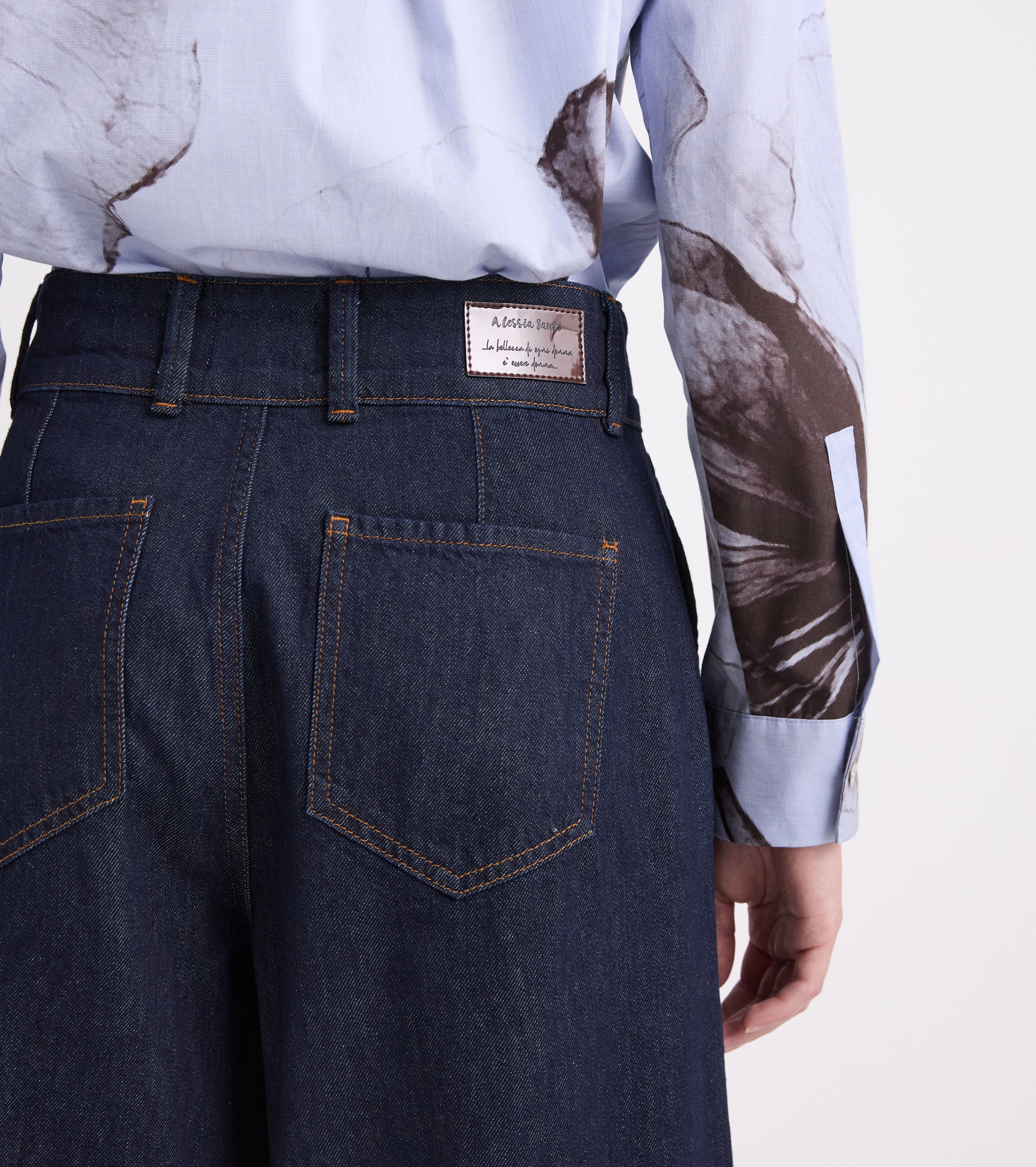 Jeans a palazzo in cotone nero