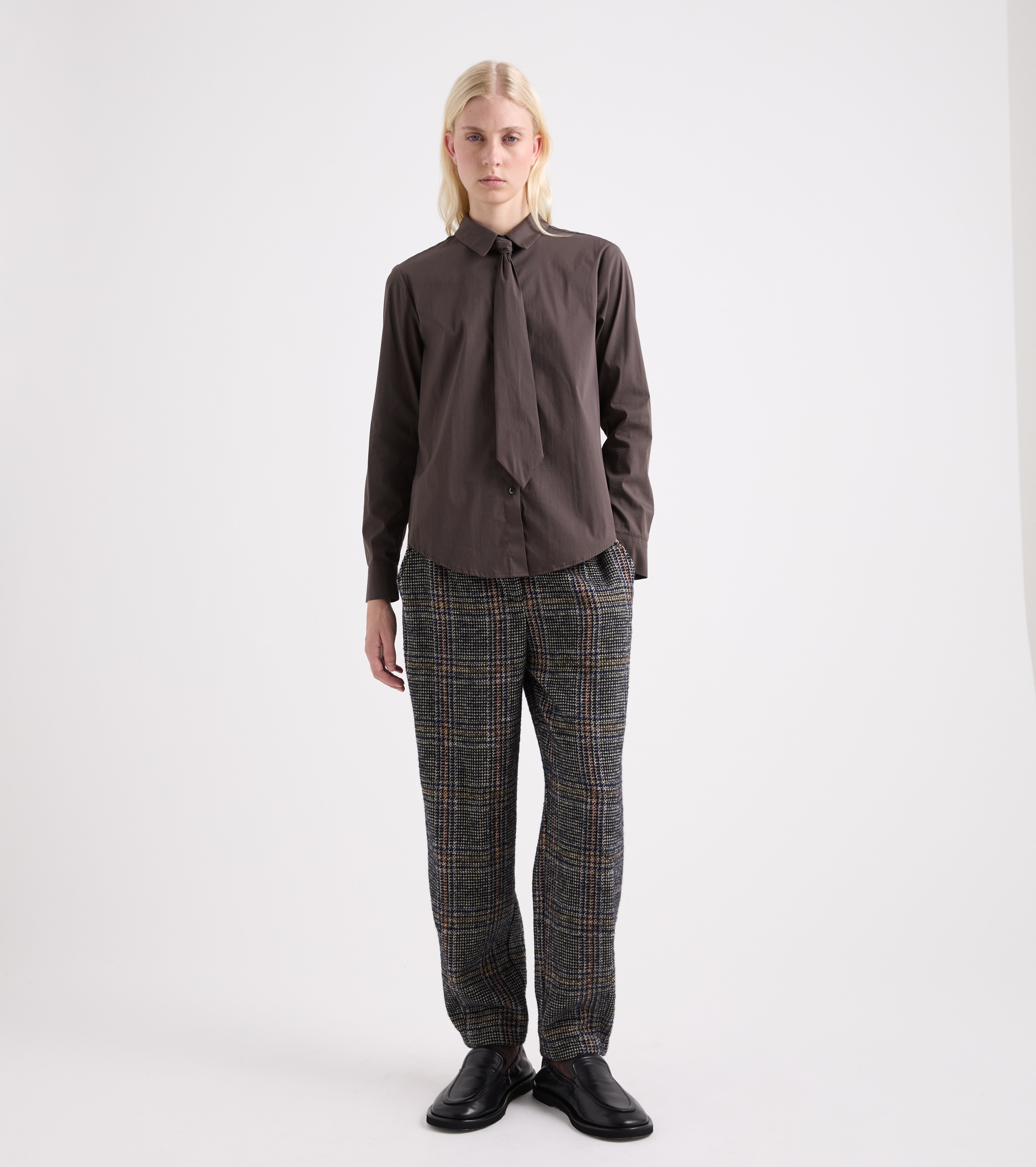 Camicia stretch con cravatta blue