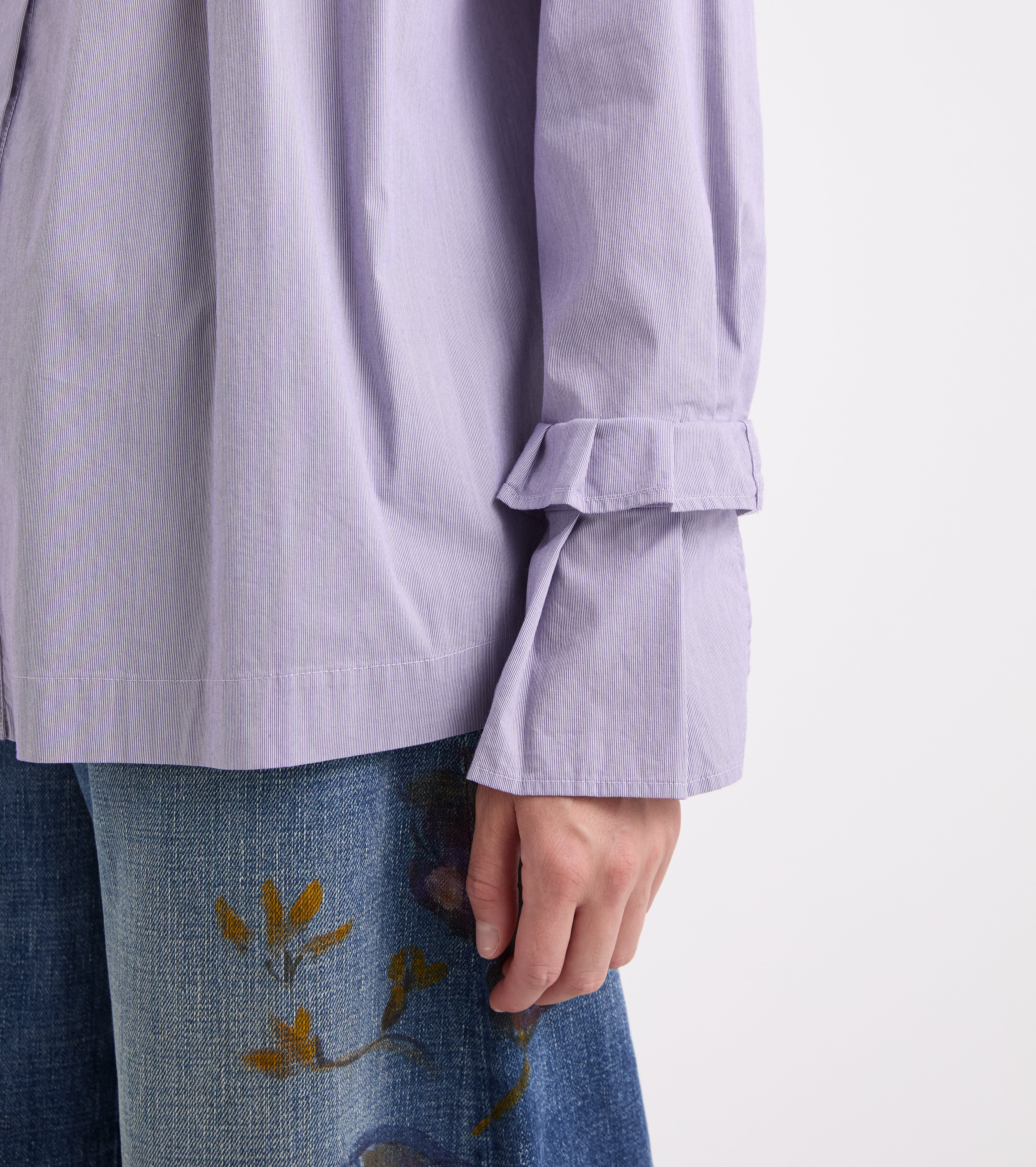 Camicia stretch con collo alto nero