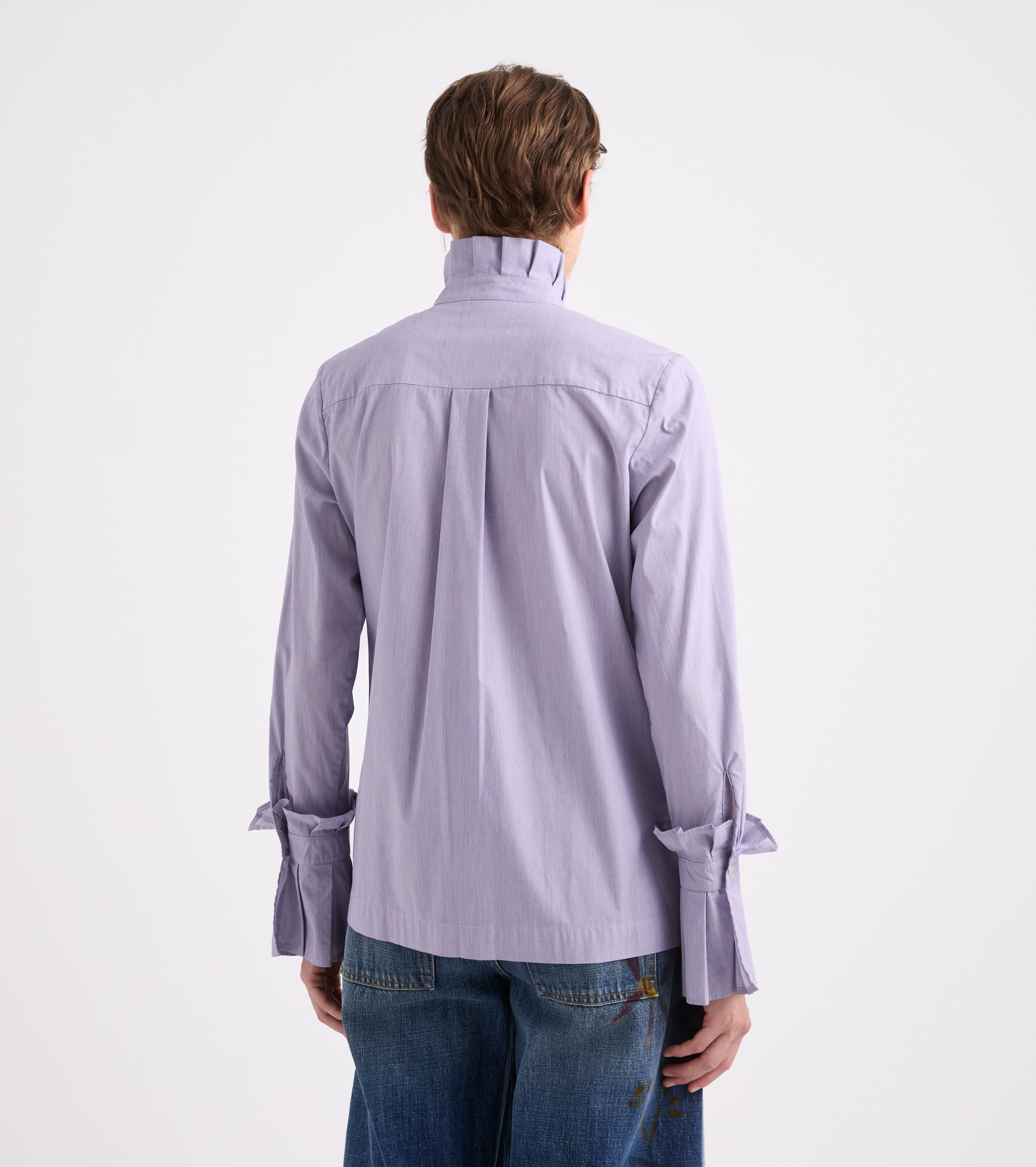 Camicia stretch con collo alto nero