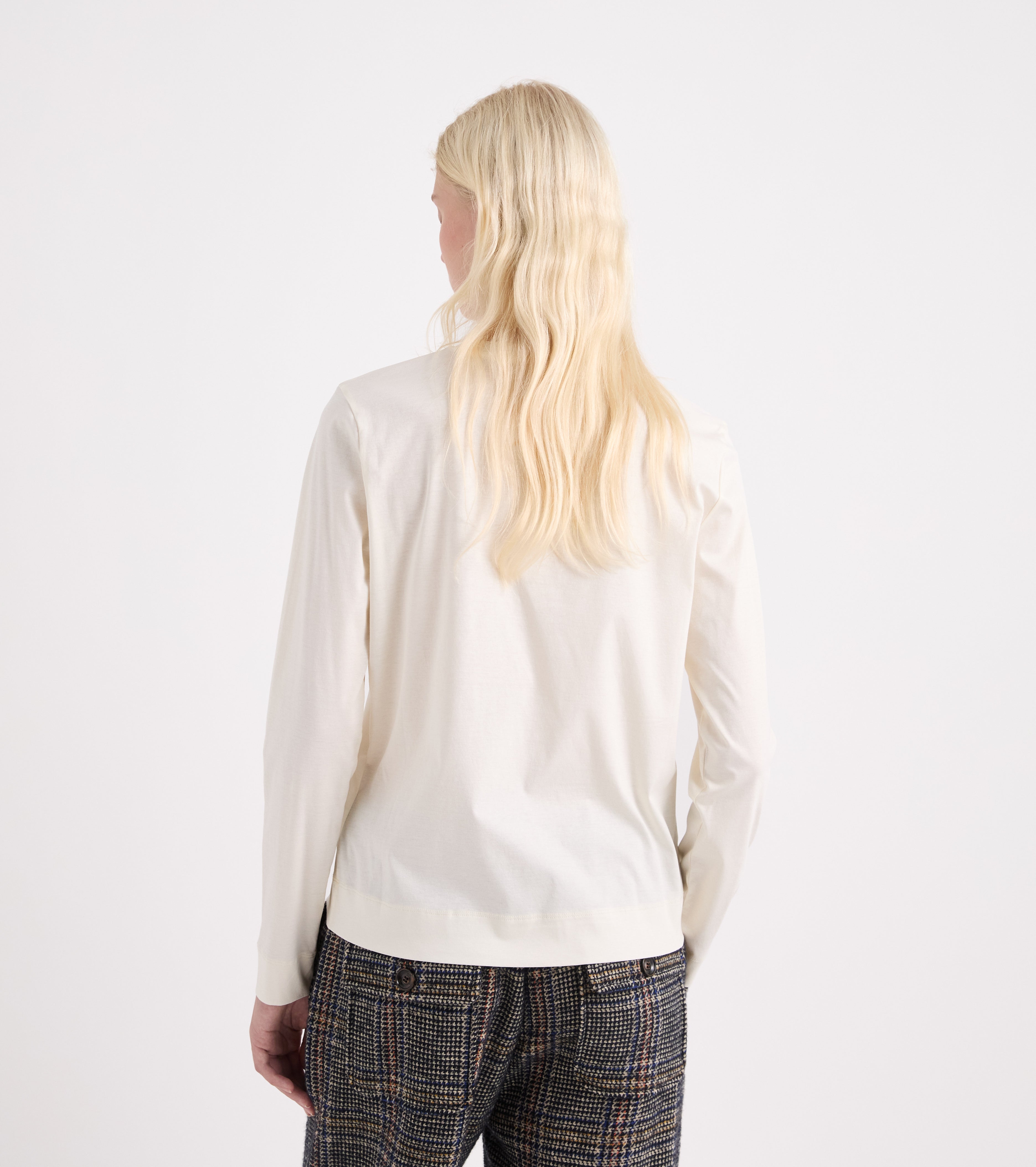 T-shirt girocollo in cotone papiro