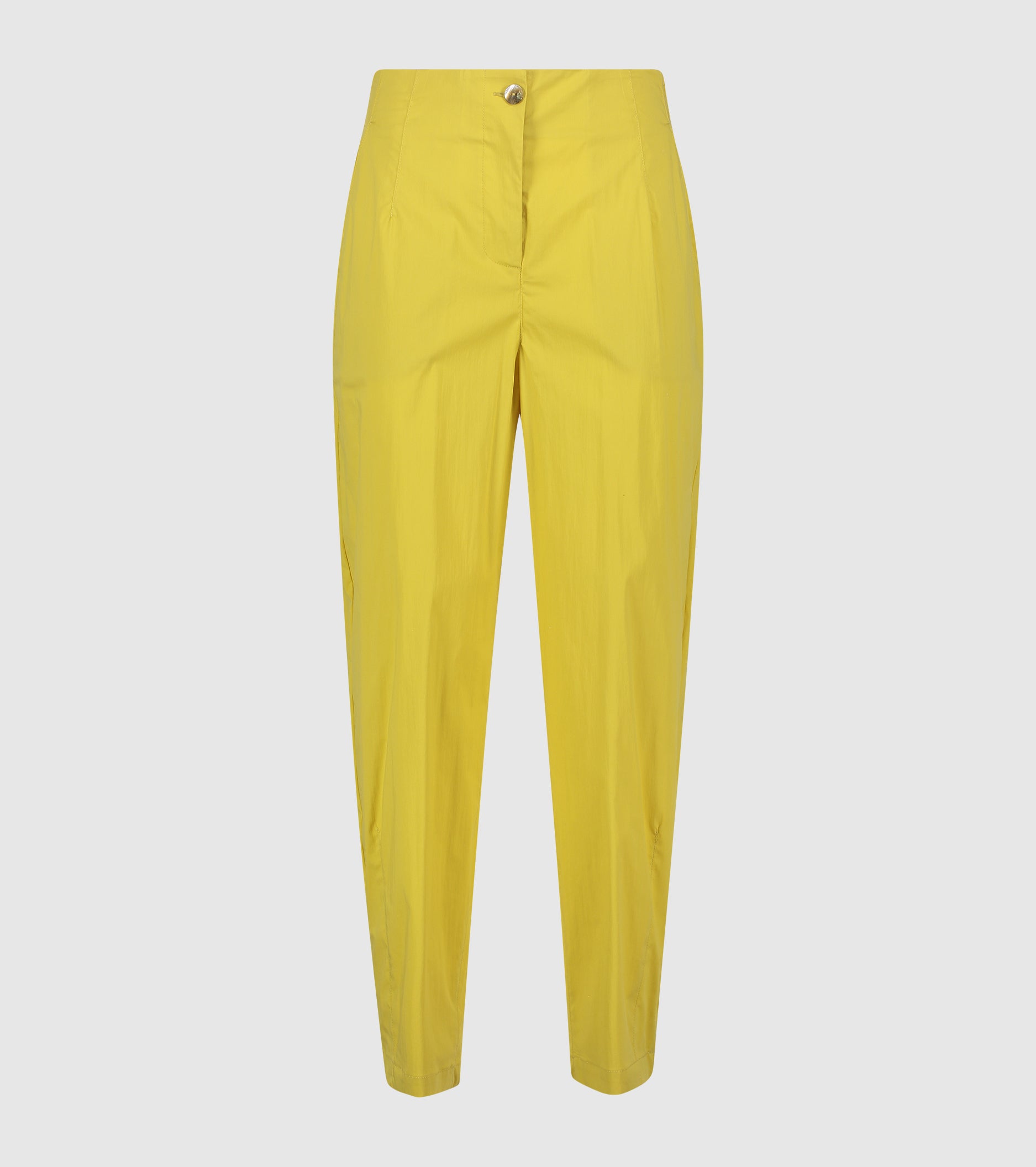 Stretch cotton oil cropped trousers