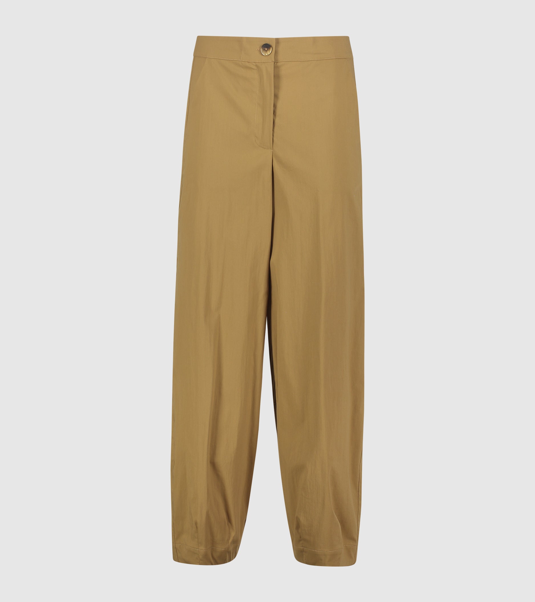 Pantaloni cropped in cotone stretch ermellino