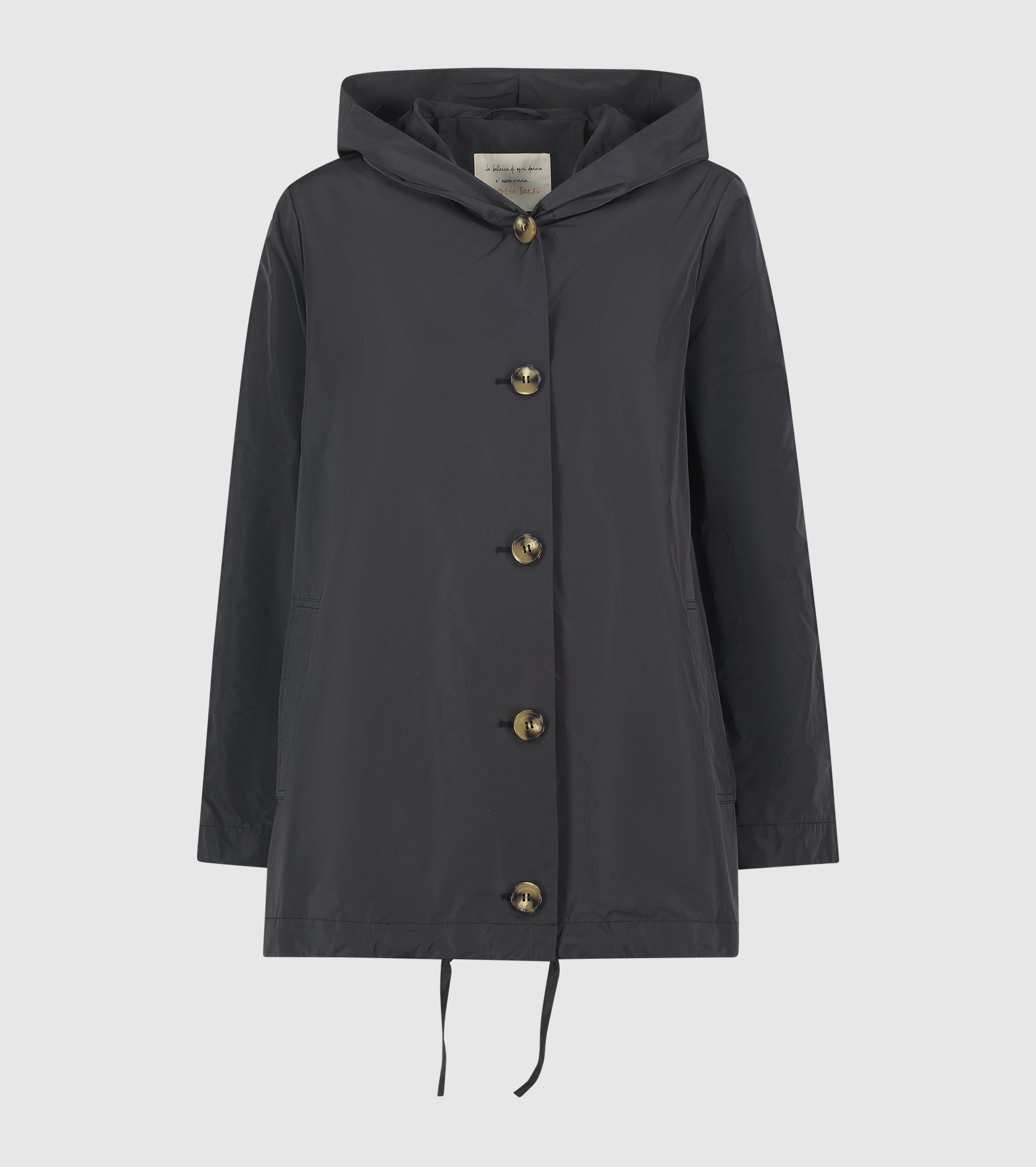 Parka corto con bottoni lavagna