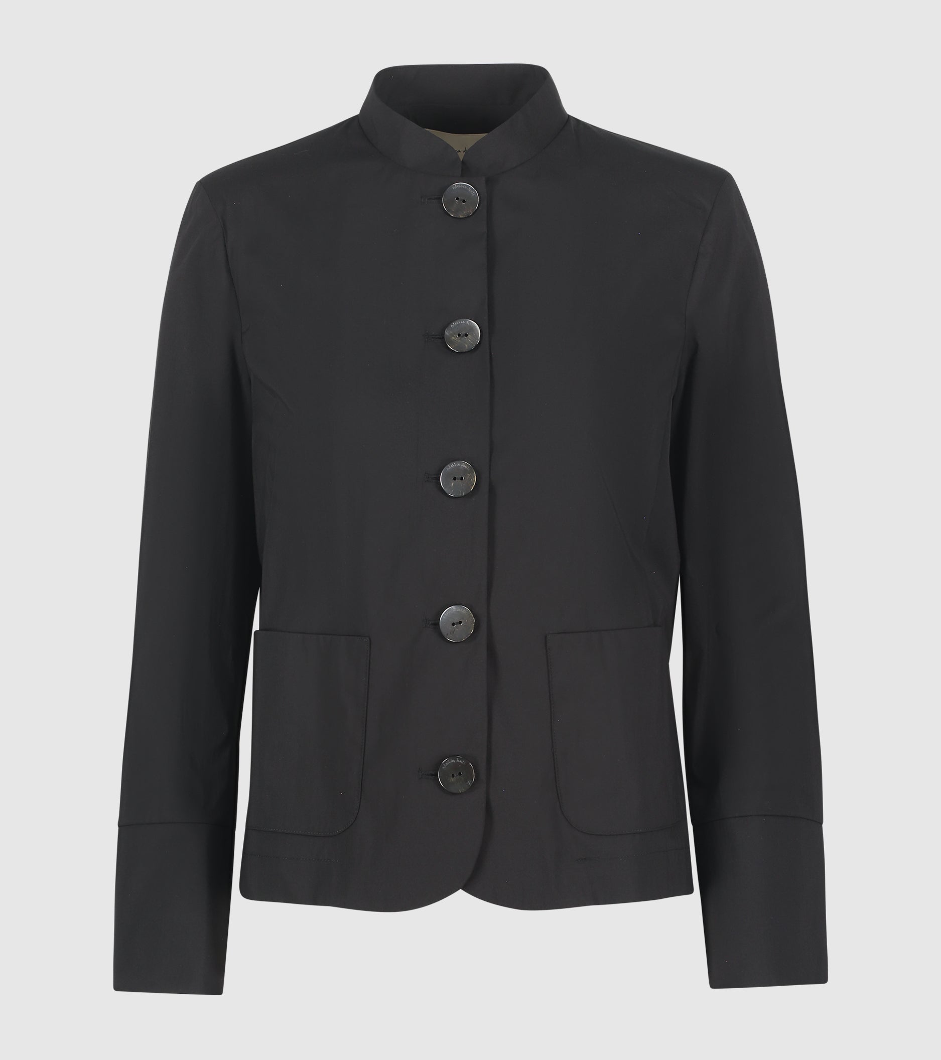 Stretch cotton jacket with black pockets