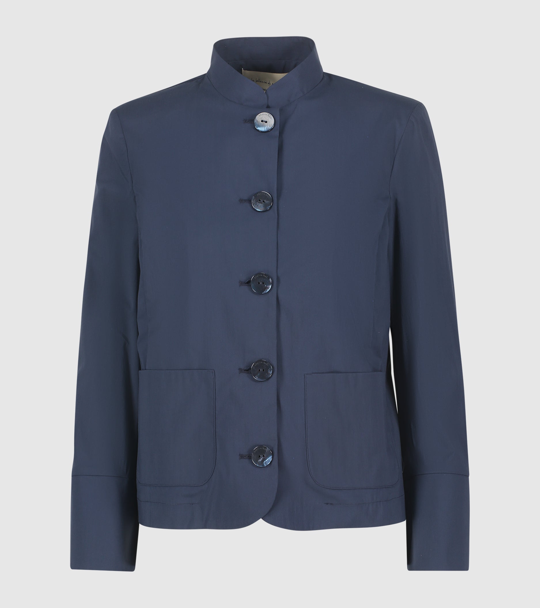 Stretch cotton jacket with blue pockets