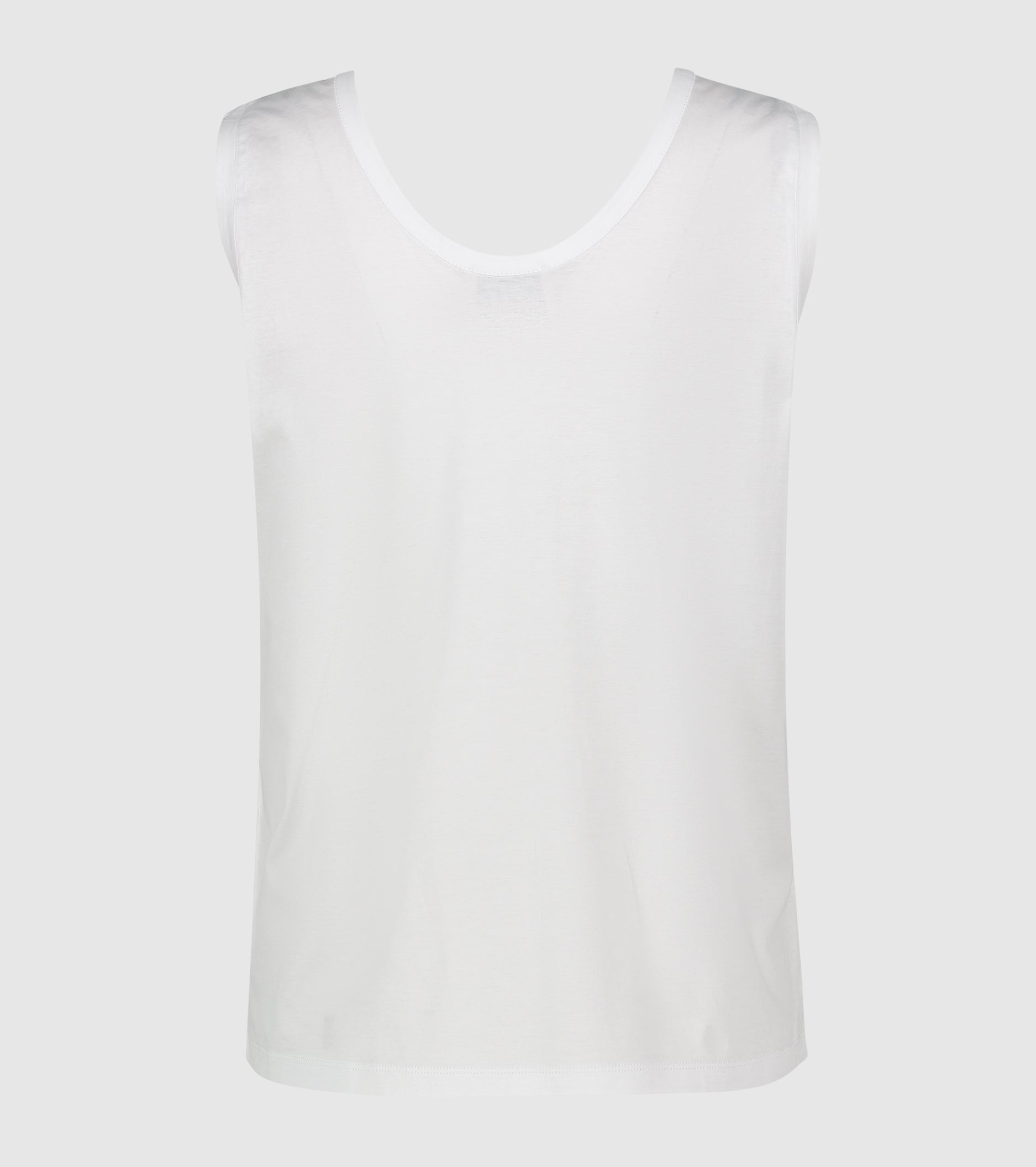 Top con scollo rotondo bianco