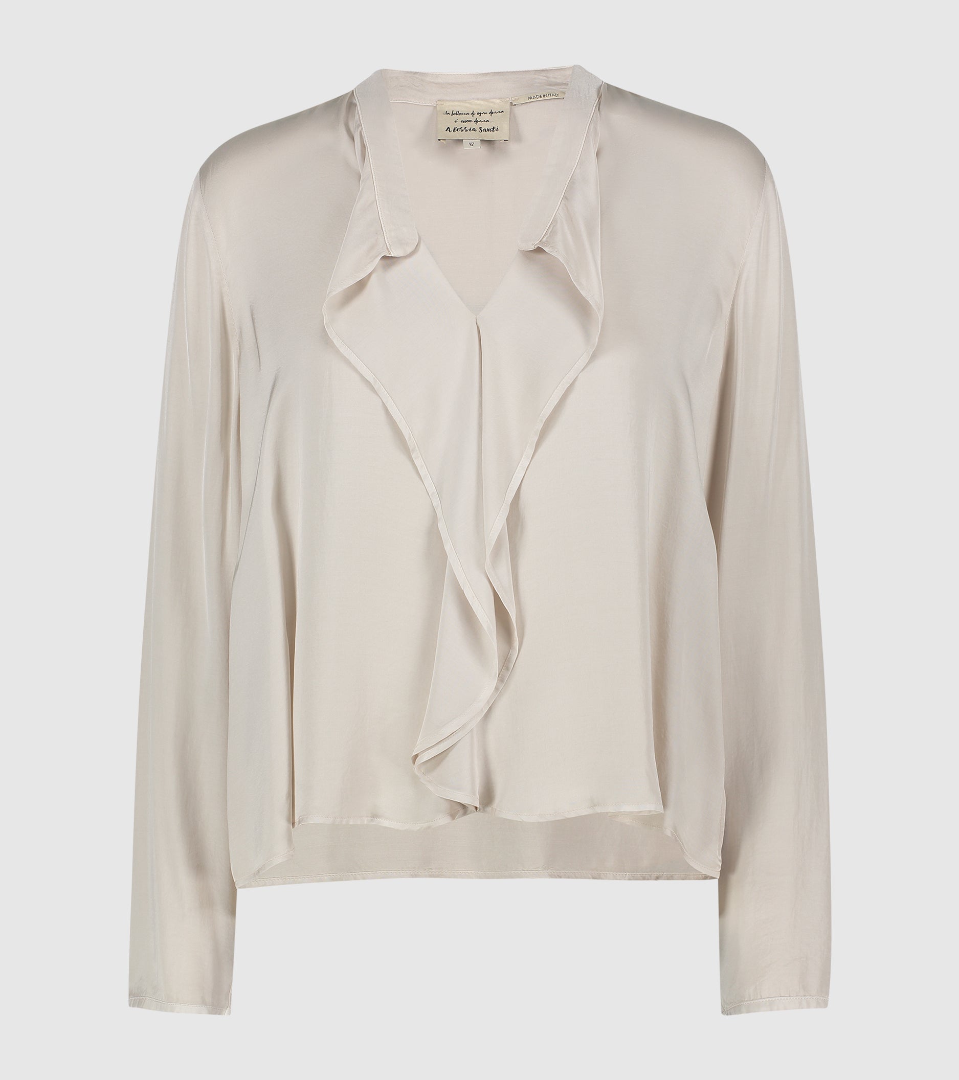 Blusa con scollo a V e maniche lunghe luna