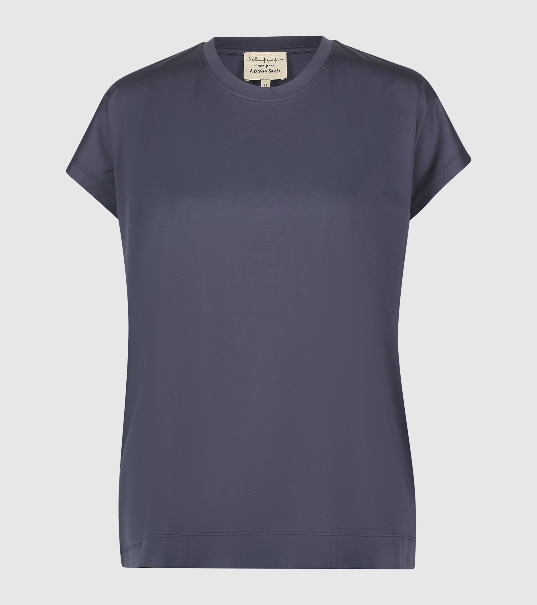Crew-neck T-shirt in blue jersey