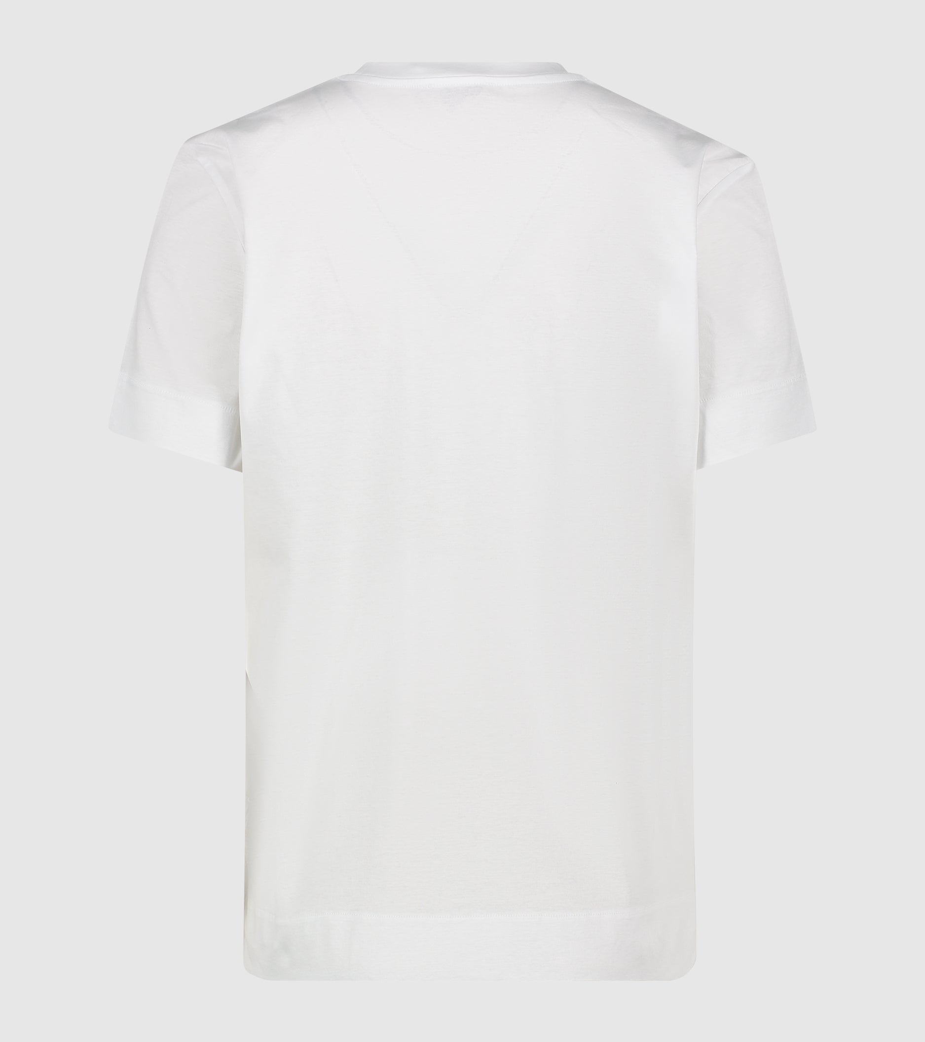T-shirt girocollo con patch logata bianco