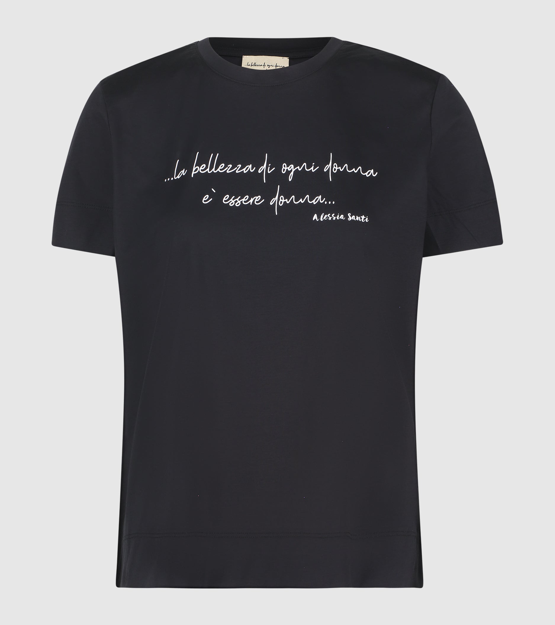 T-shirt with black lettering print